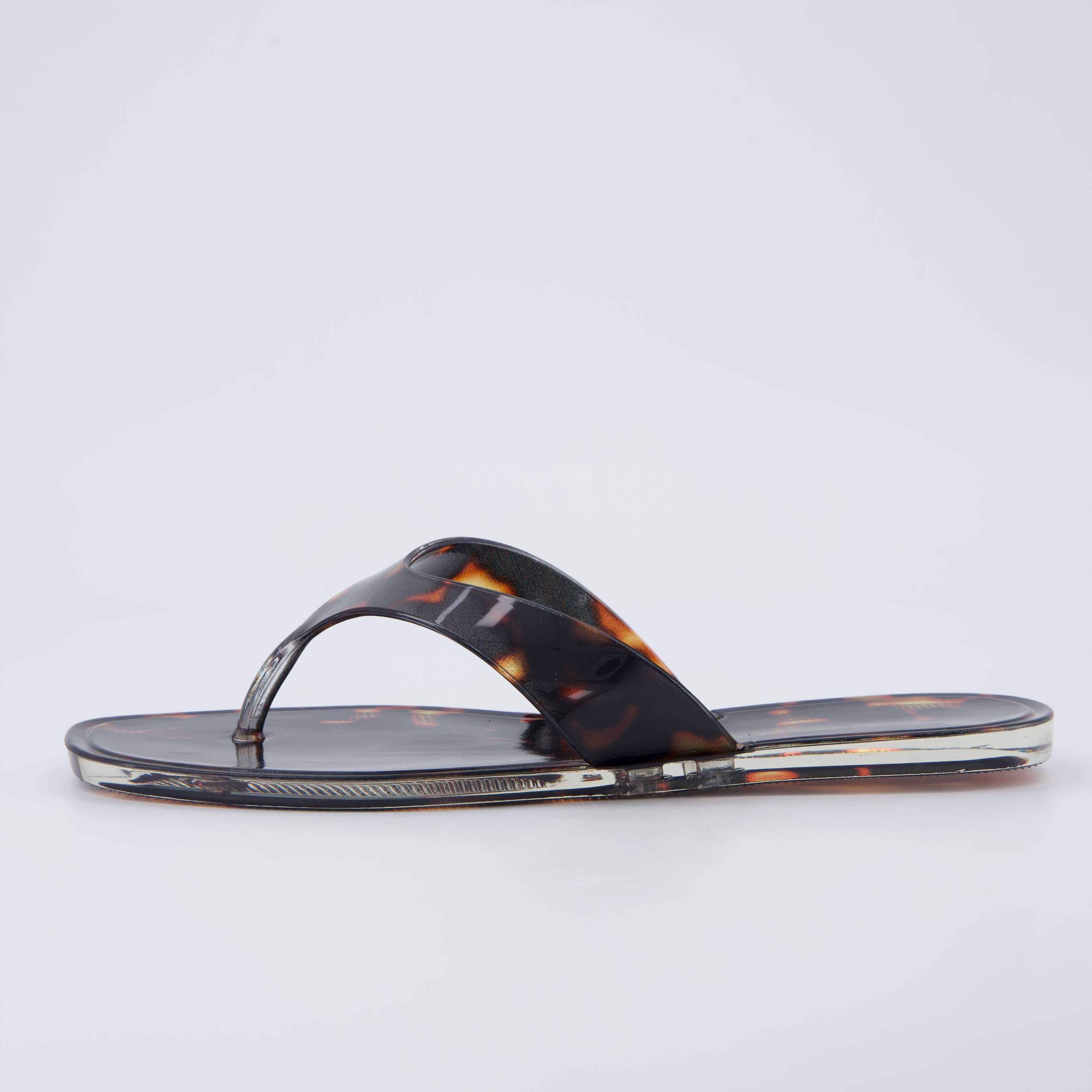 Tropic Thong Jelly Flip Flops Tortoise Medium
