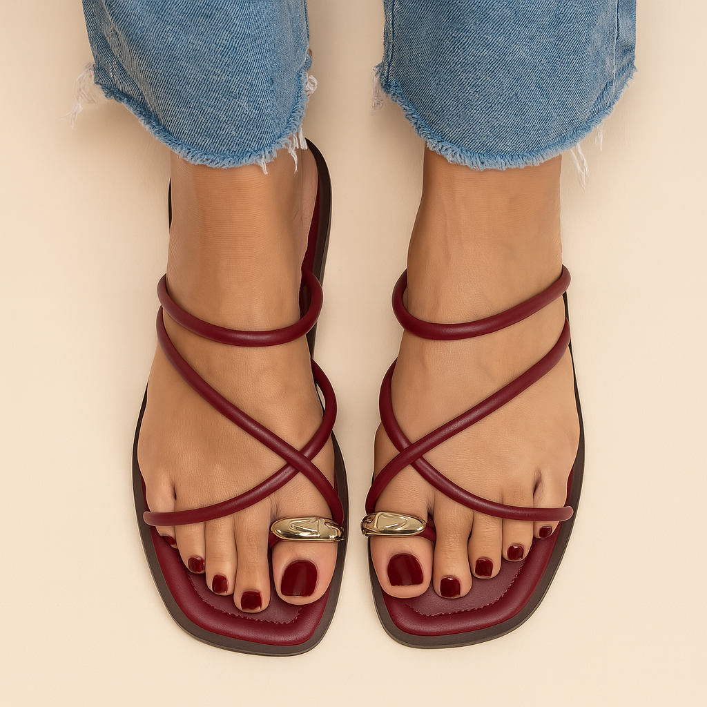Venue Strappy Sandals Burgundy