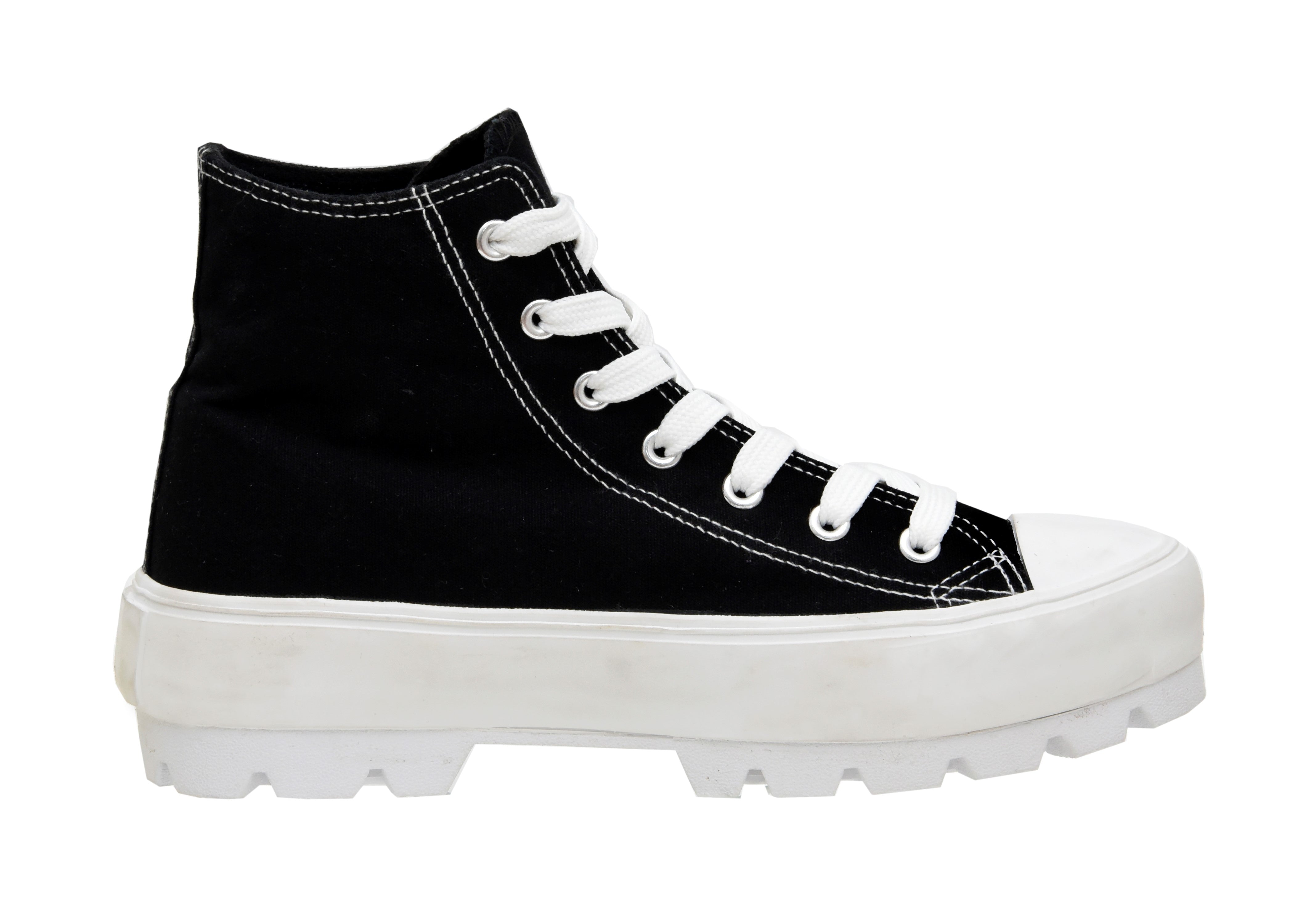 Vespa Lug Canvas Sneaker Black (Zipper)