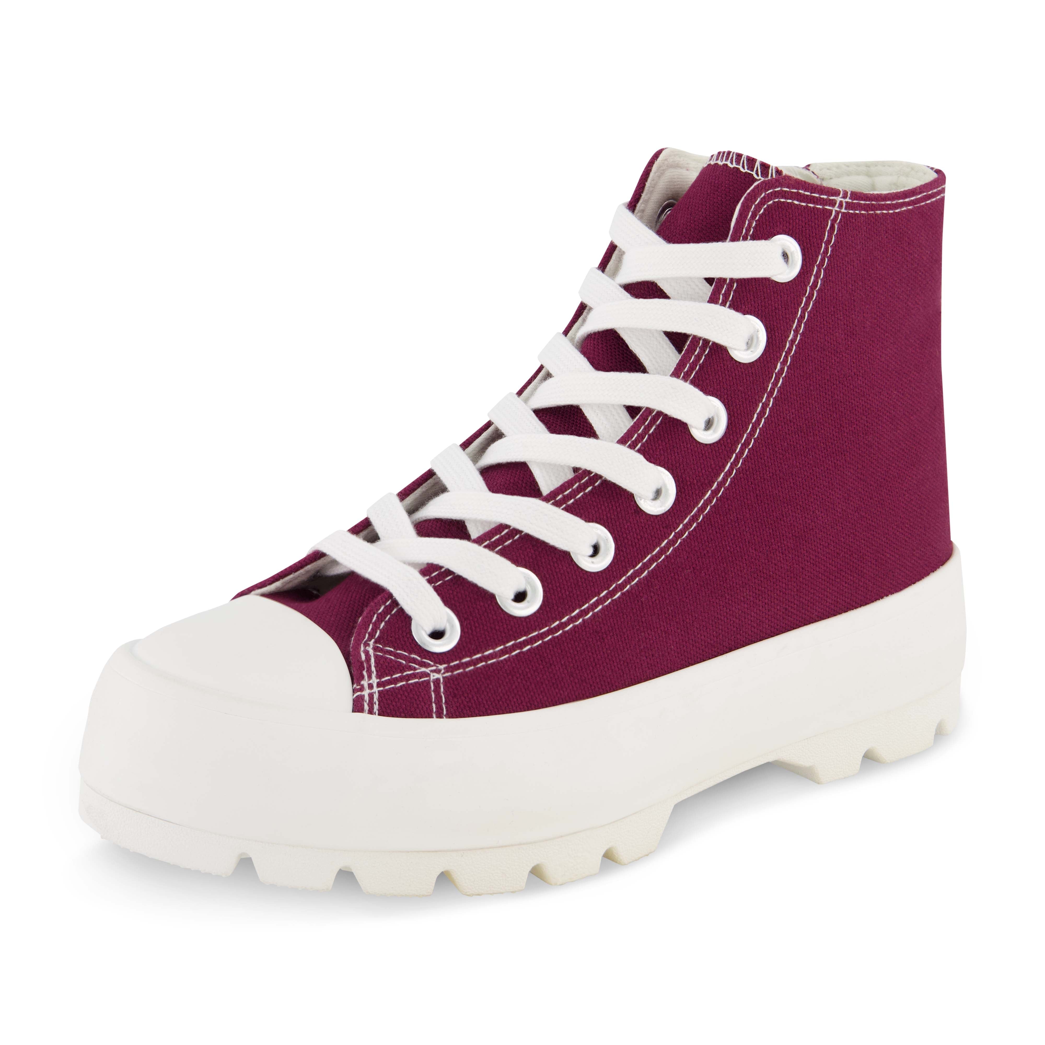 Vespa Lug Canvas Sneaker Burgundy
