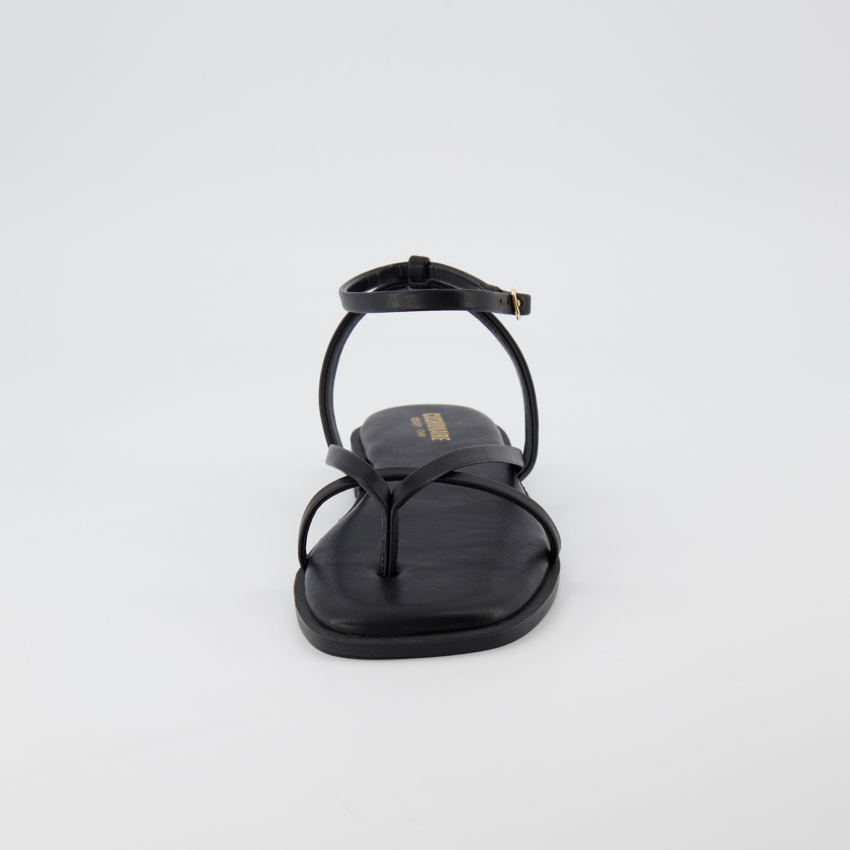 Vida Strappy Flat Sandal Black
