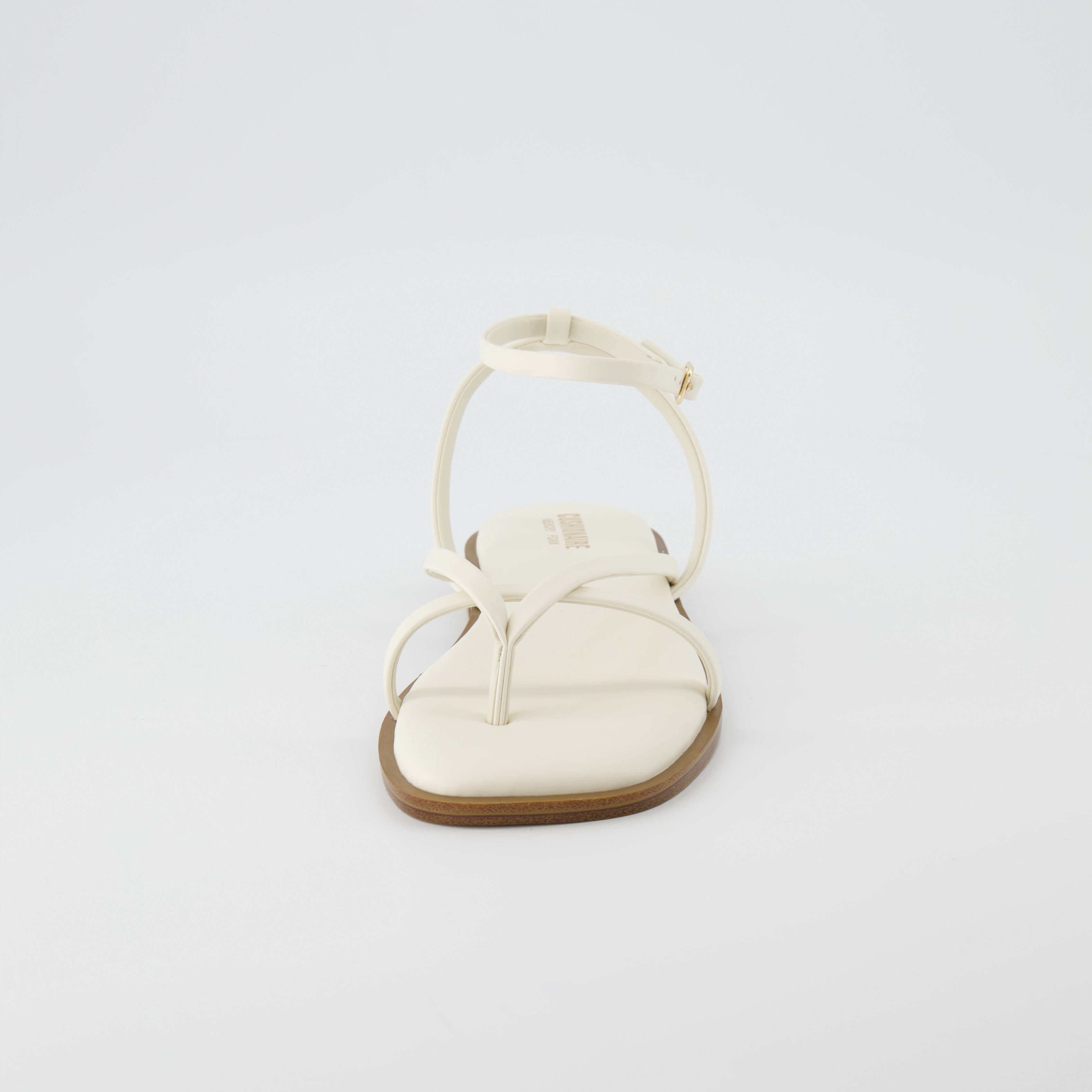 Vida Strappy Flat Sandal Cream