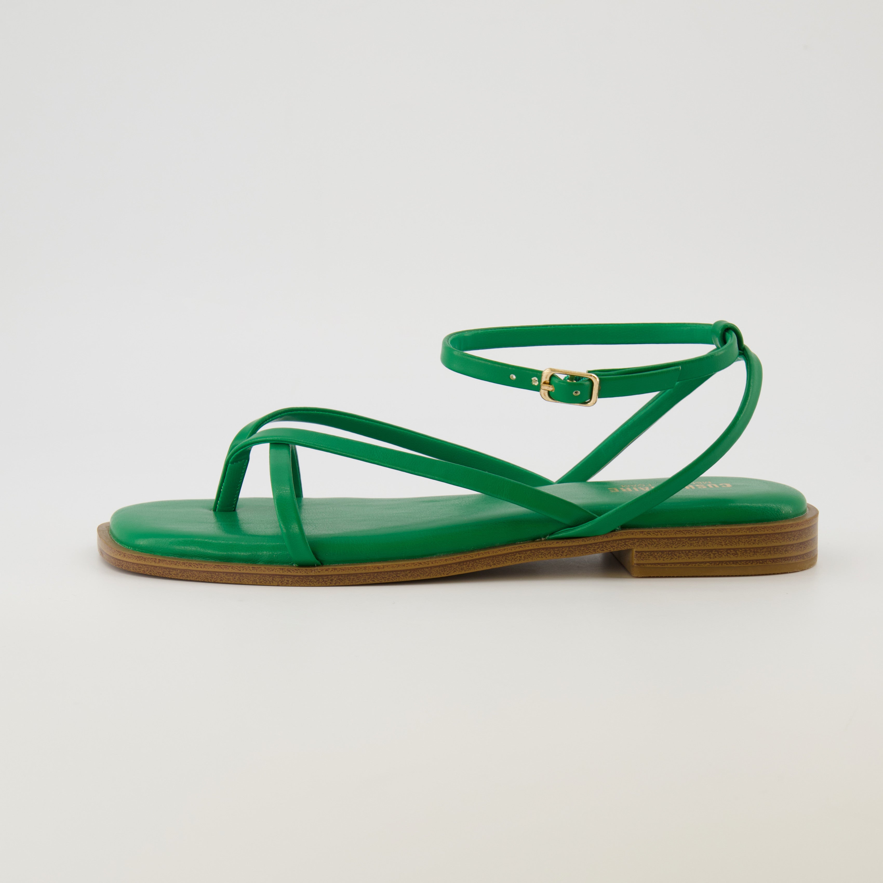 Vida Strappy Flat Sandal Kelly Green