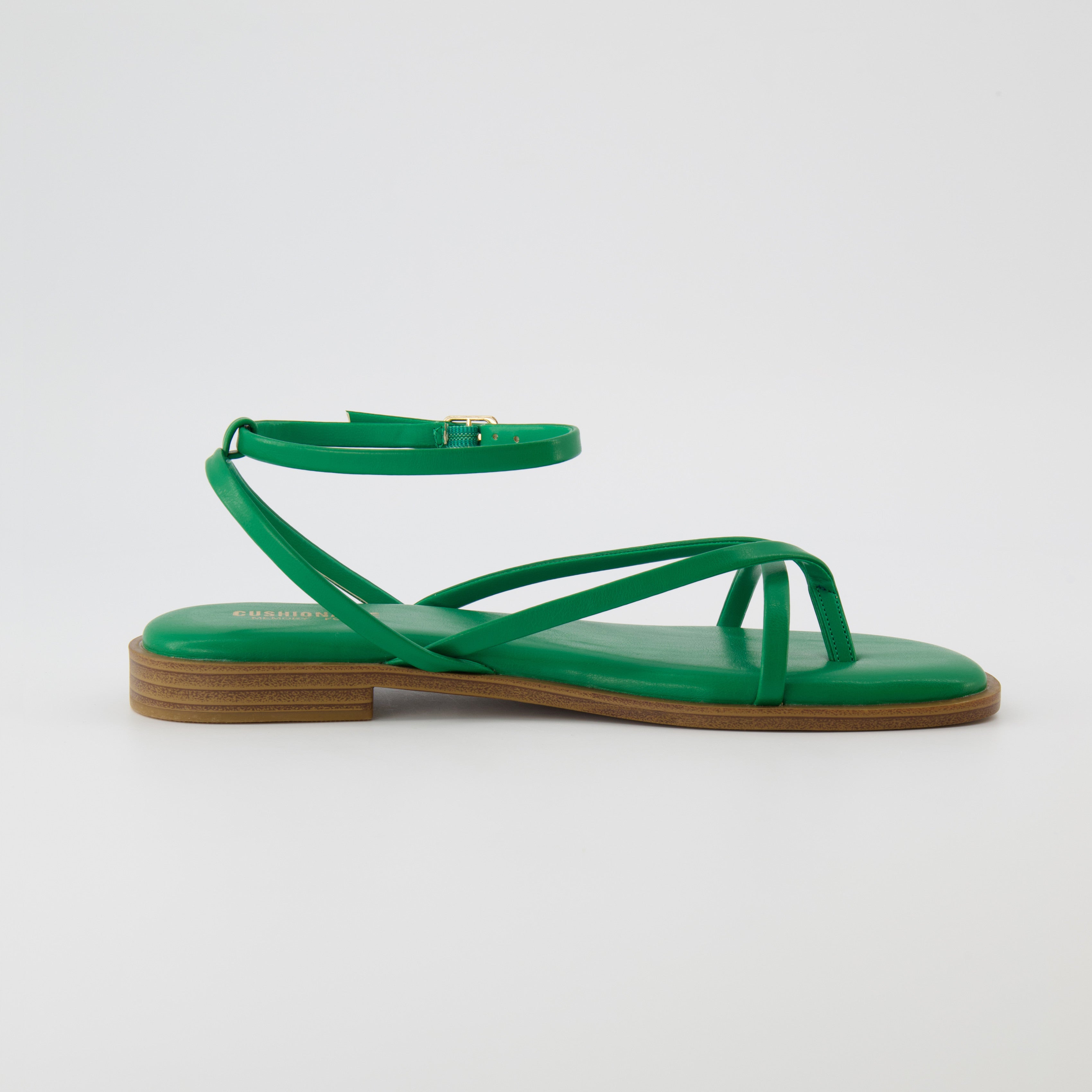 Vida Strappy Flat Sandal Kelly Green
