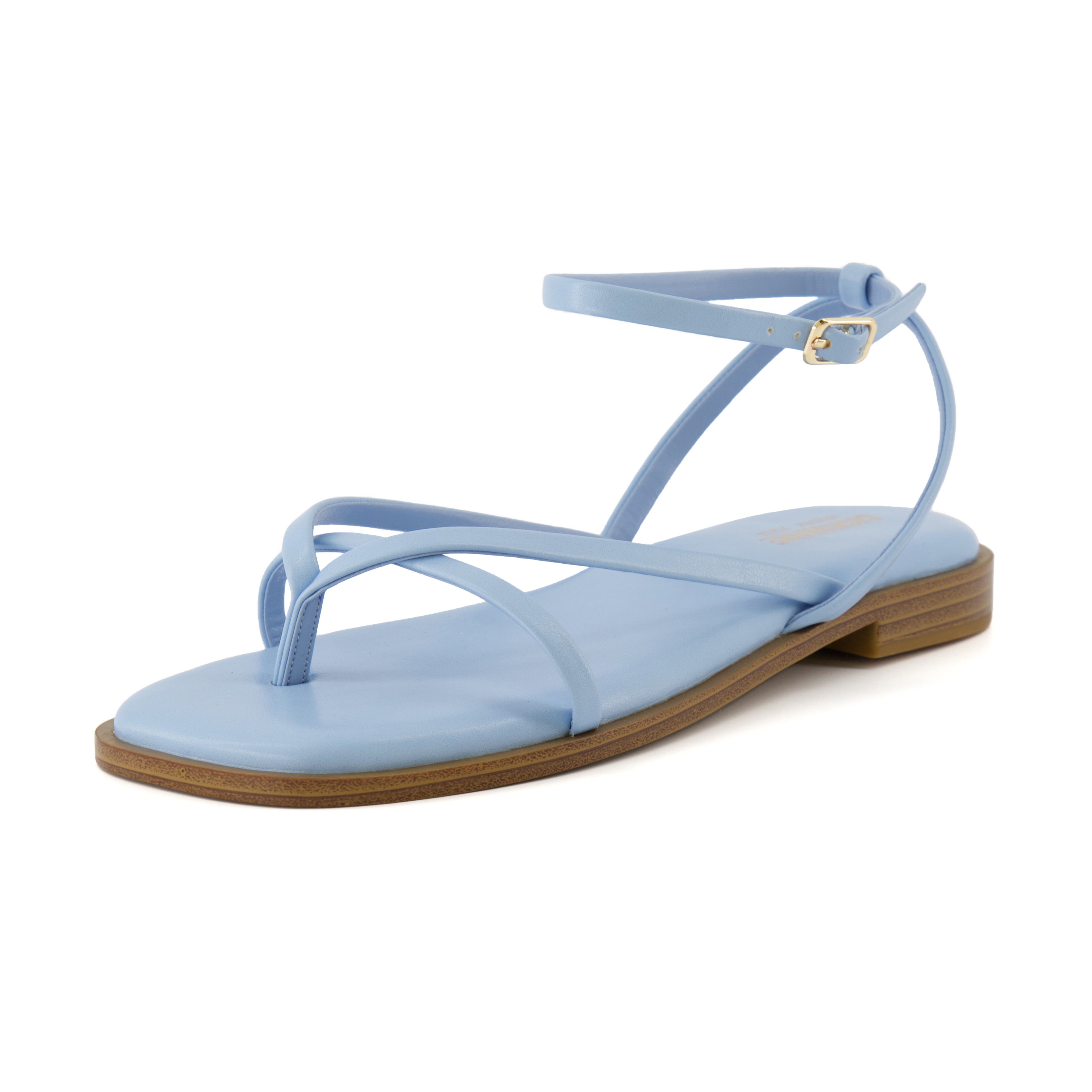 Vida Strappy Flat Sandal Light Blue