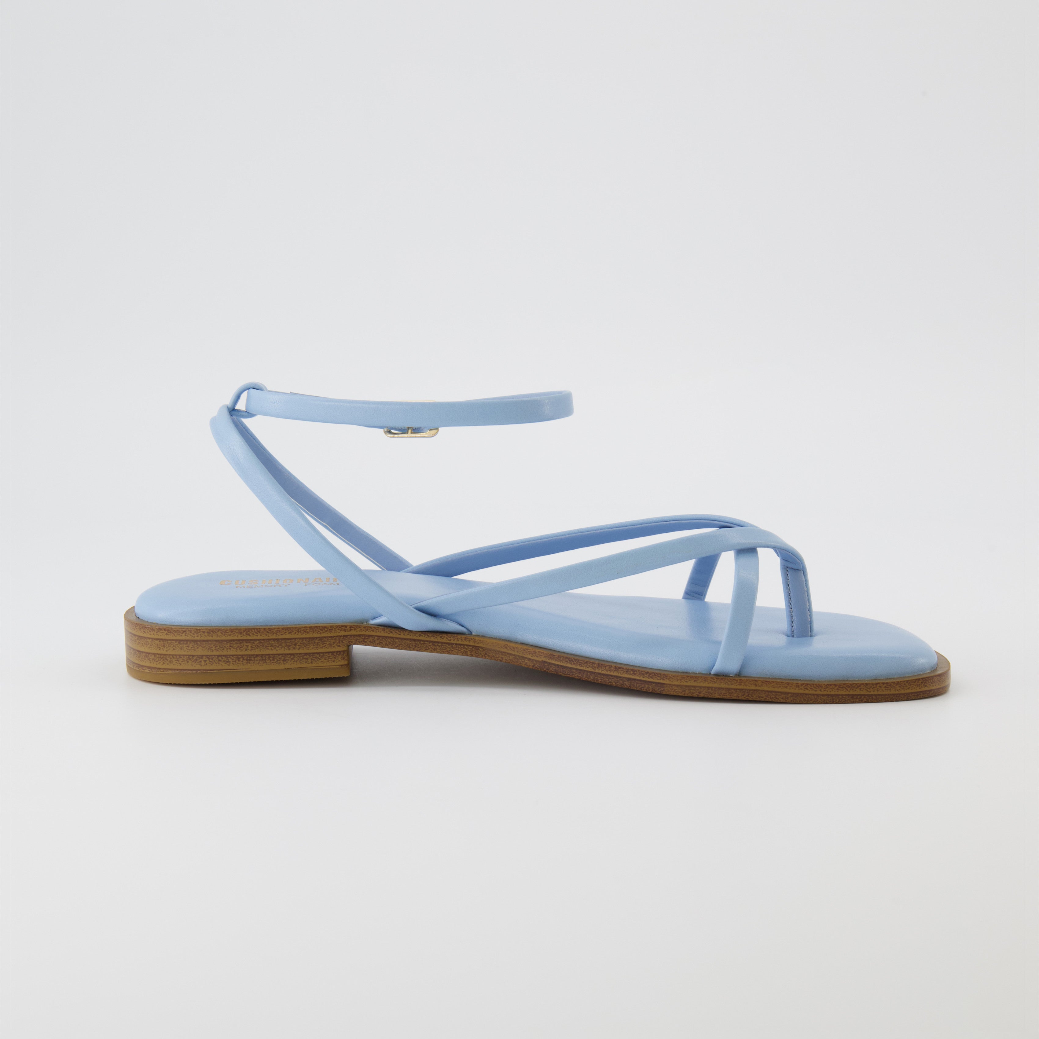 Vida Strappy Flat Sandal Light Blue
