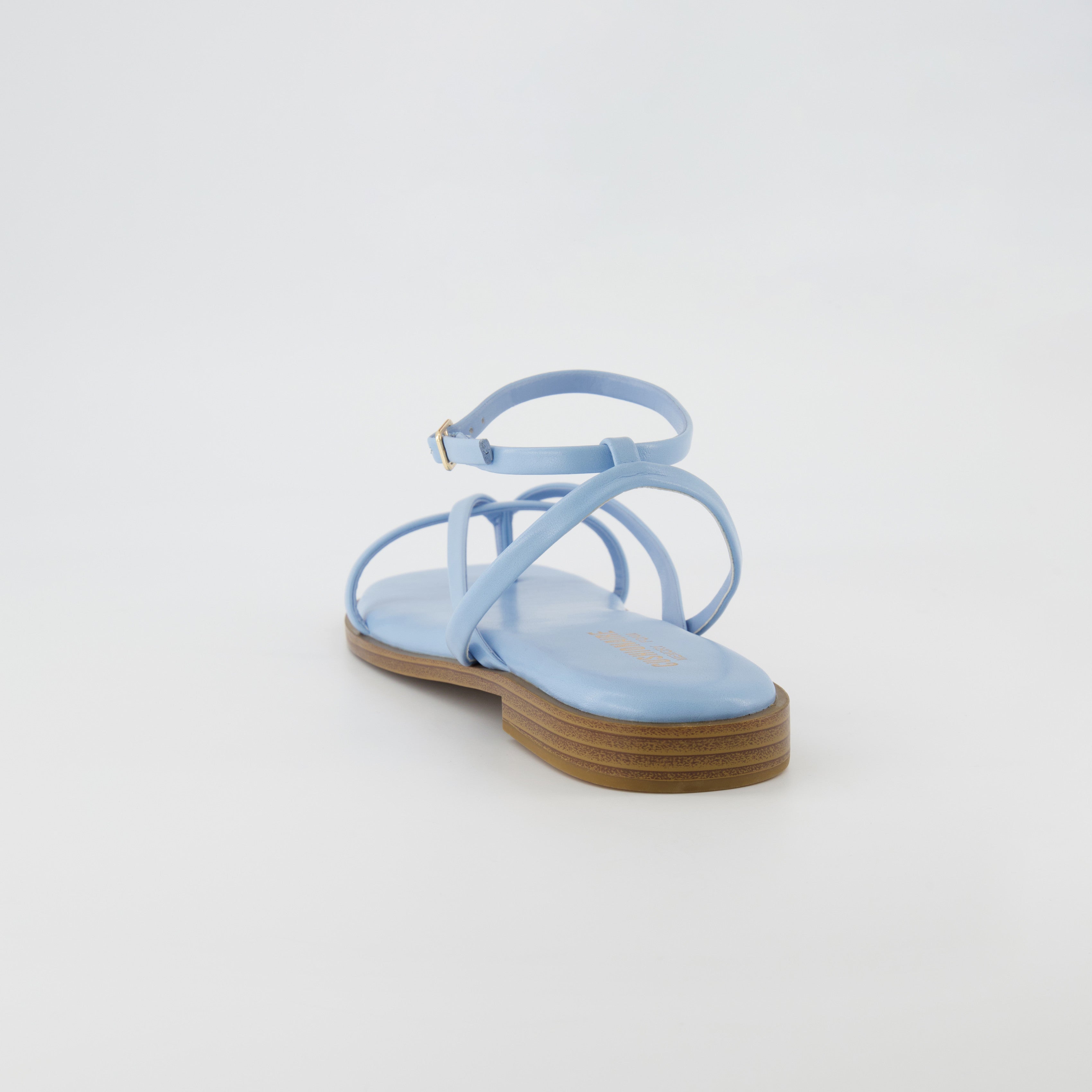 Vida Strappy Flat Sandal Light Blue