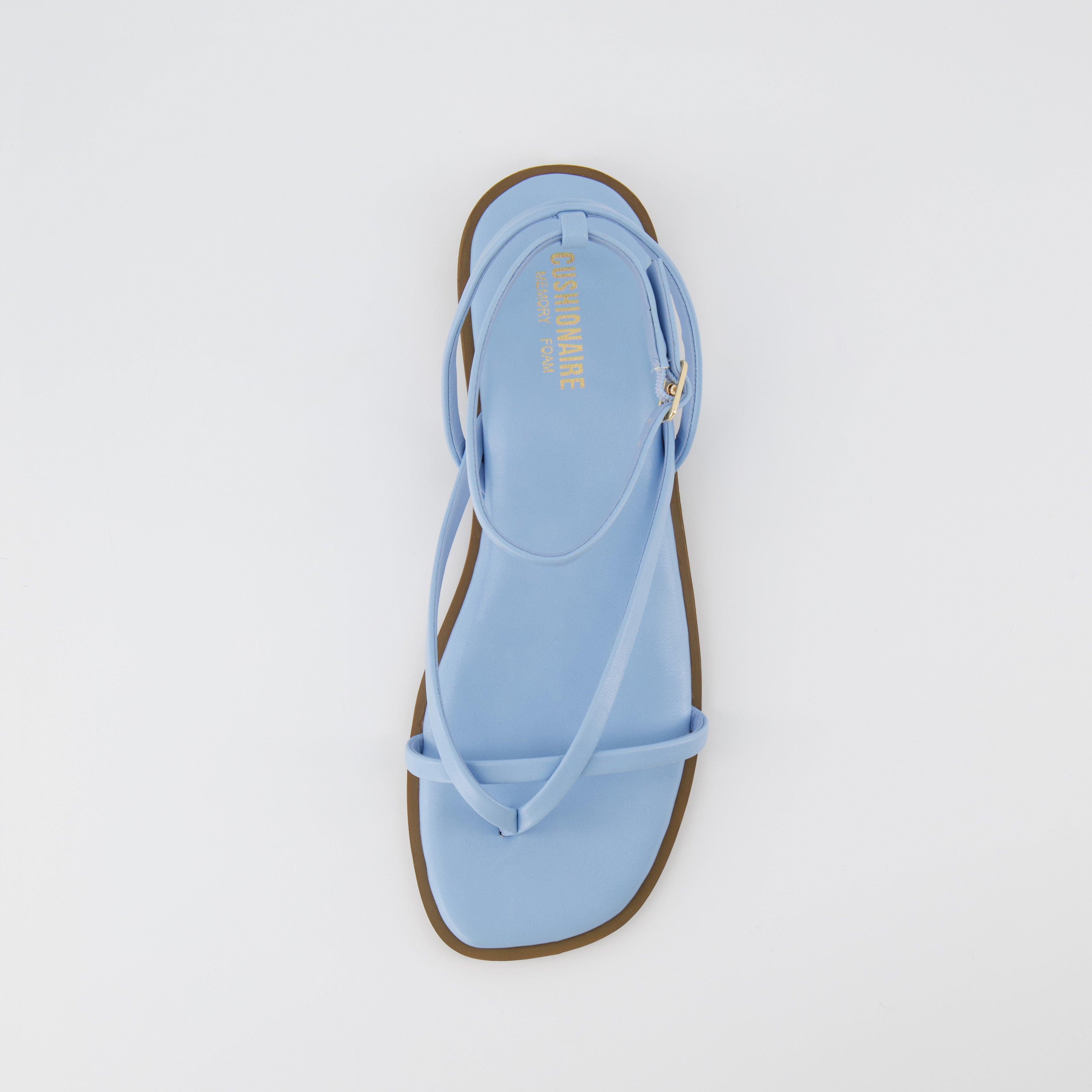 Vida Strappy Flat Sandal Light Blue