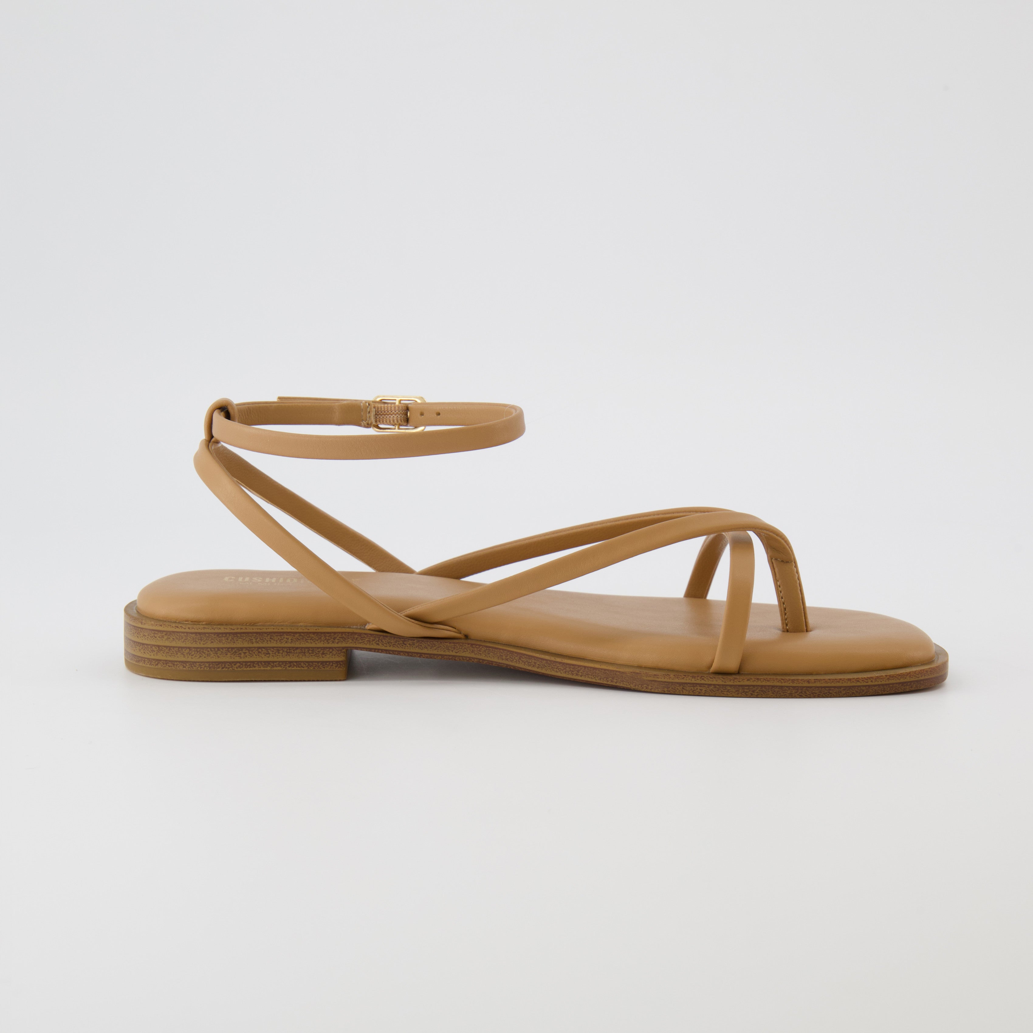 Vida Strappy Flat Sandal Tan