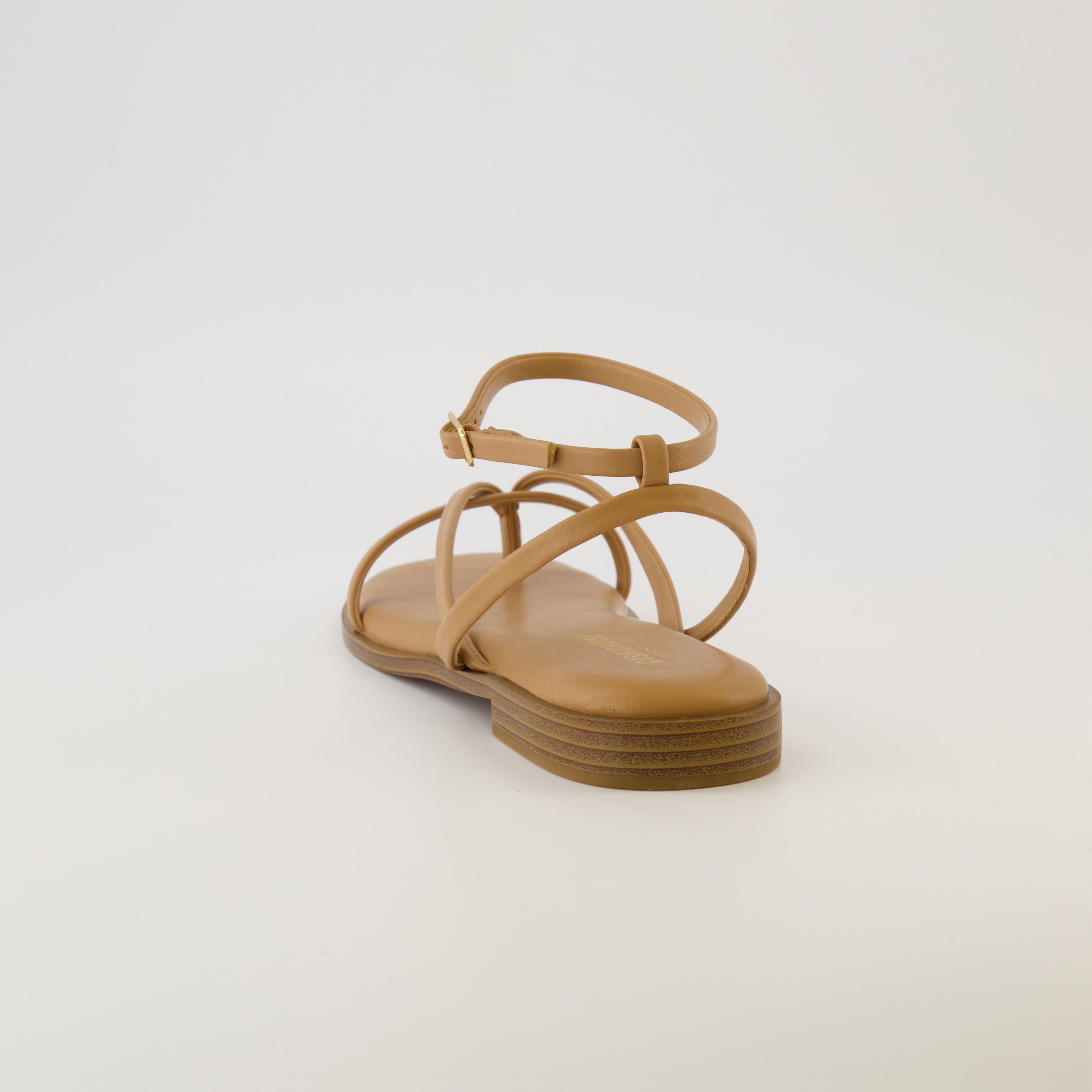 Vida Strappy Flat Sandal Tan