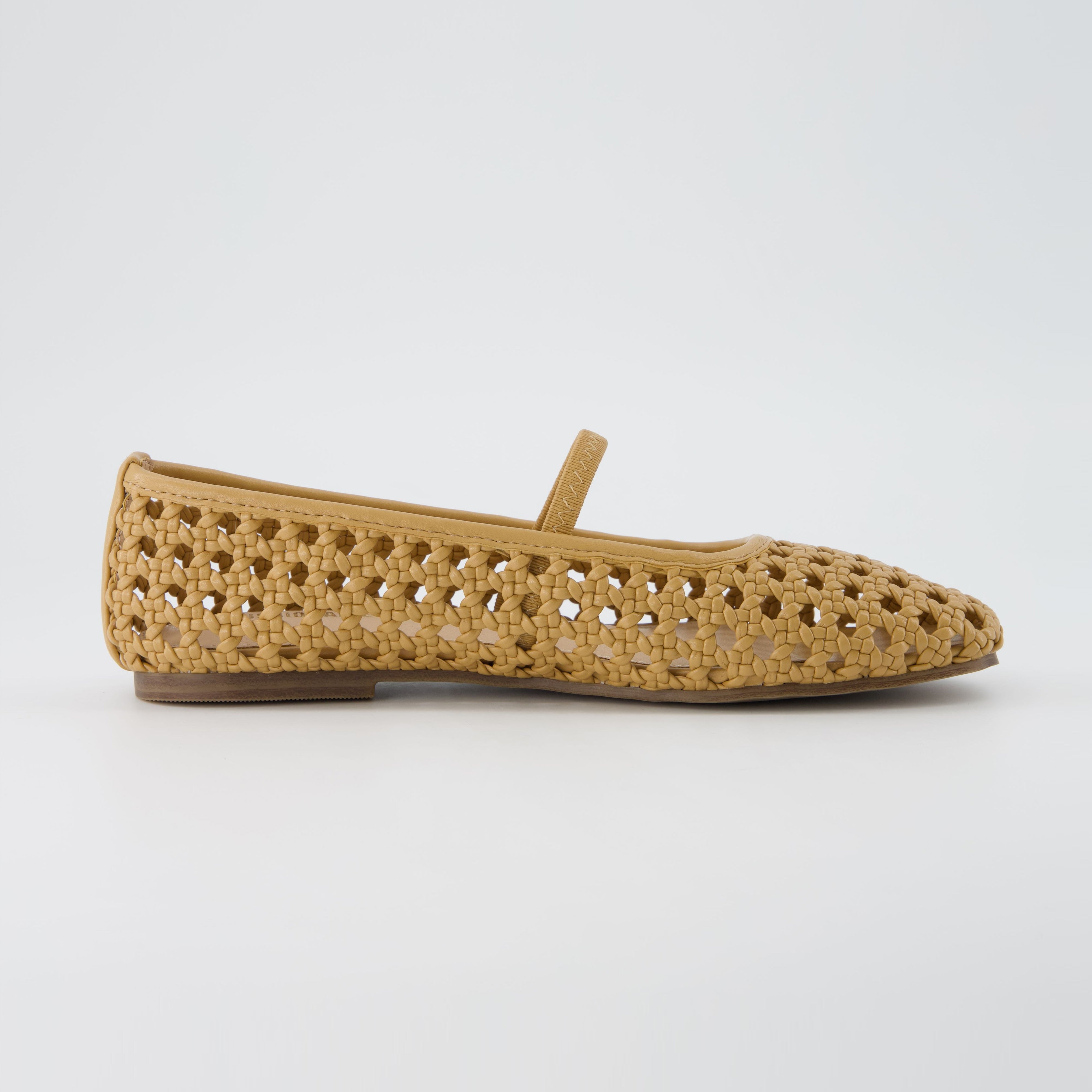 Weavy Woven Mary Jane Beige