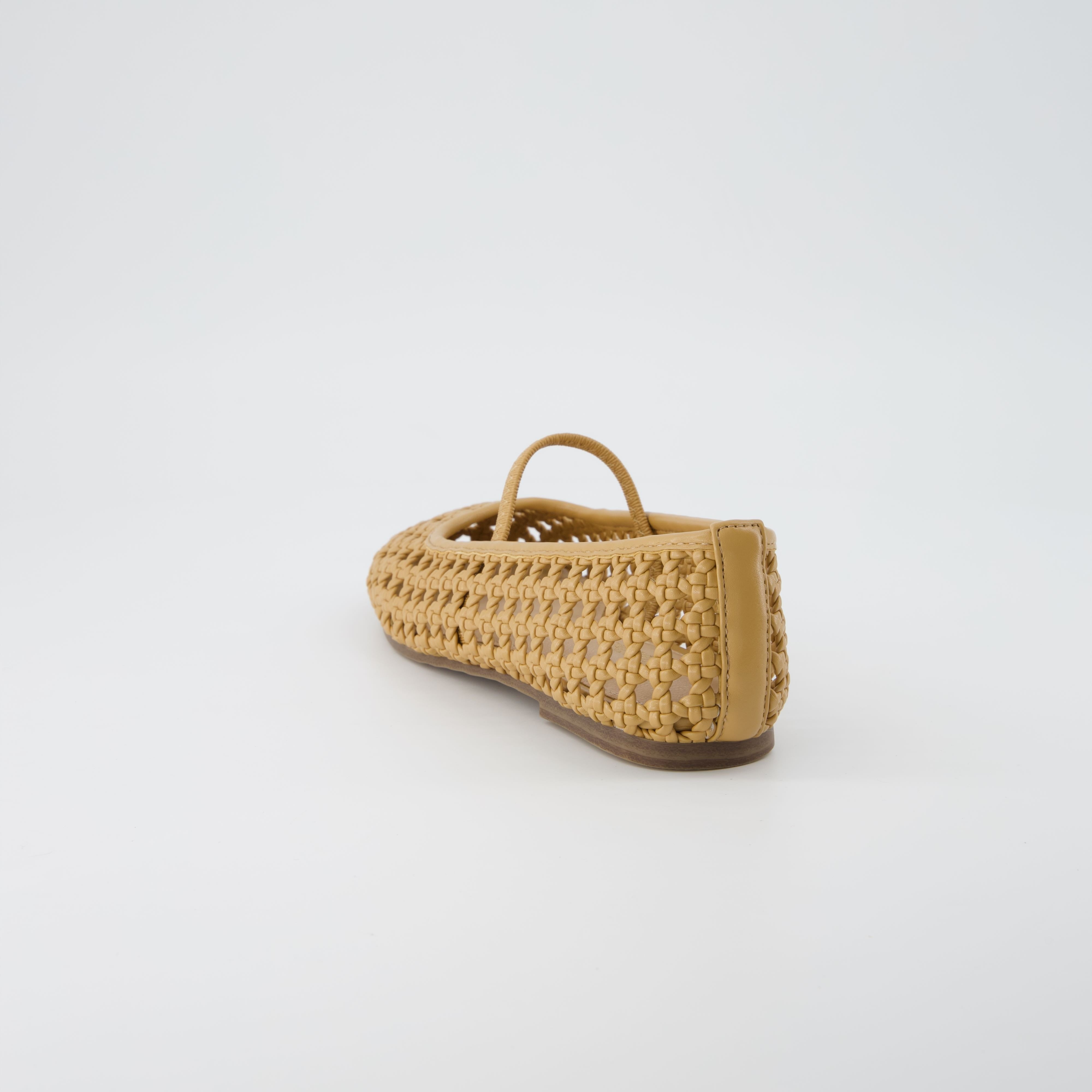 Weavy Woven Mary Jane Beige