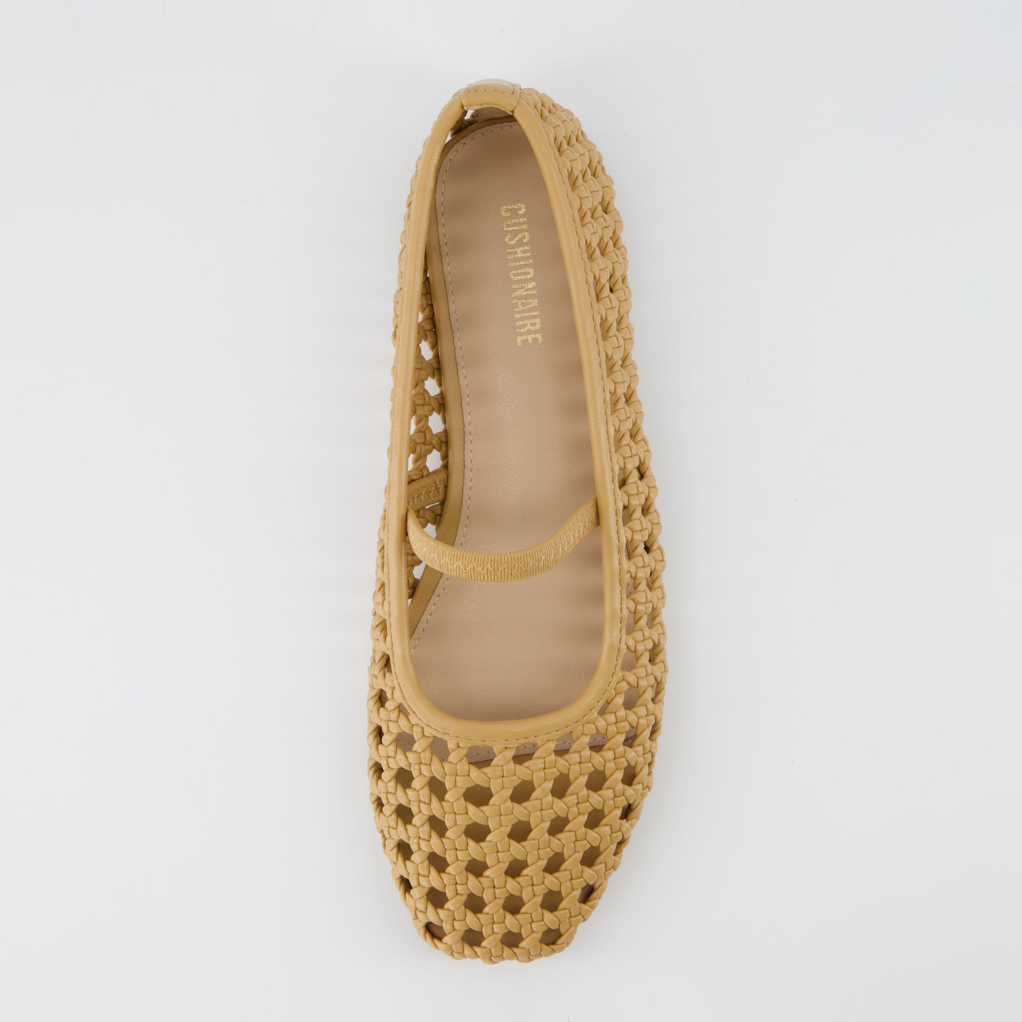 Weavy Woven Mary Jane Beige