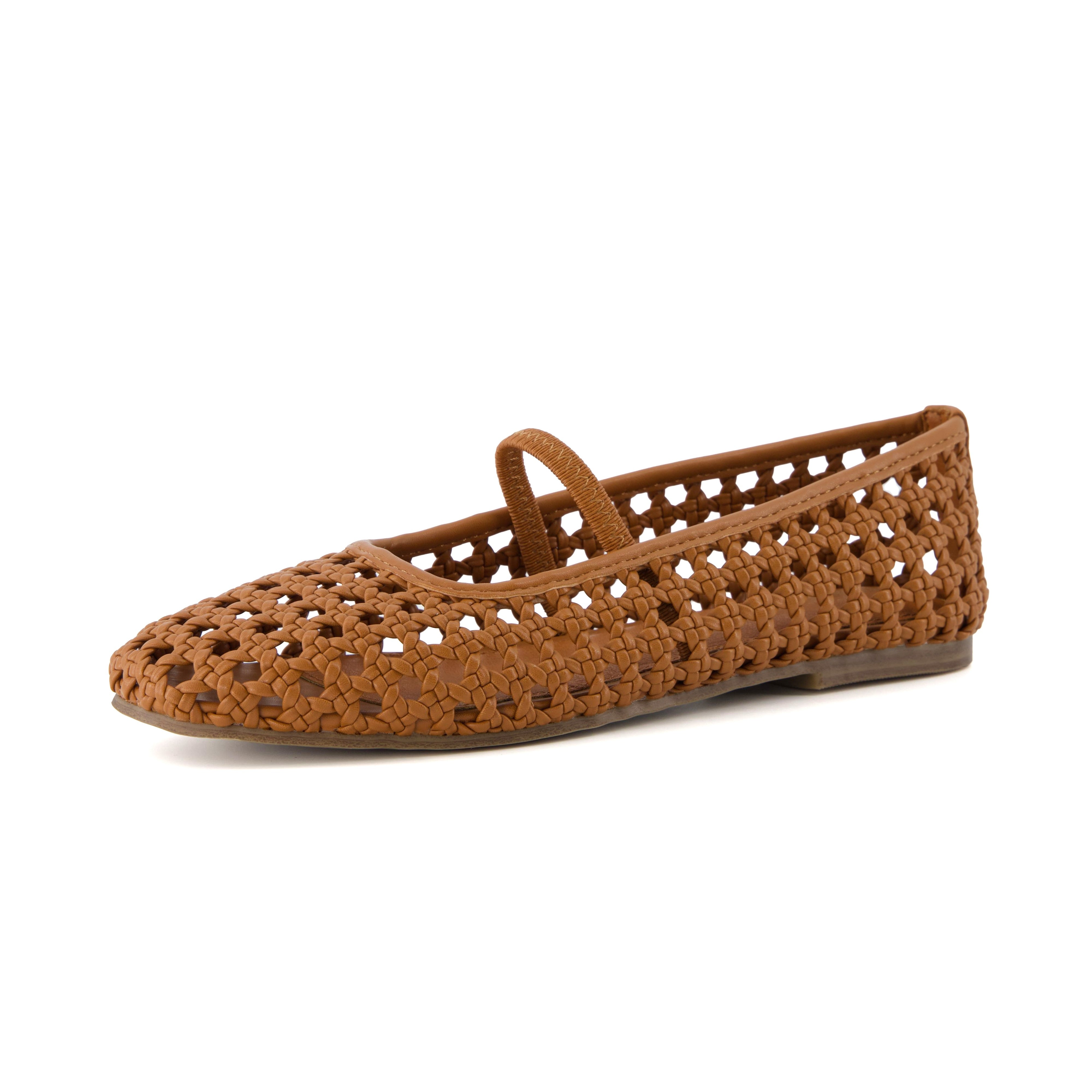 Weavy Woven Mary Jane Cognac