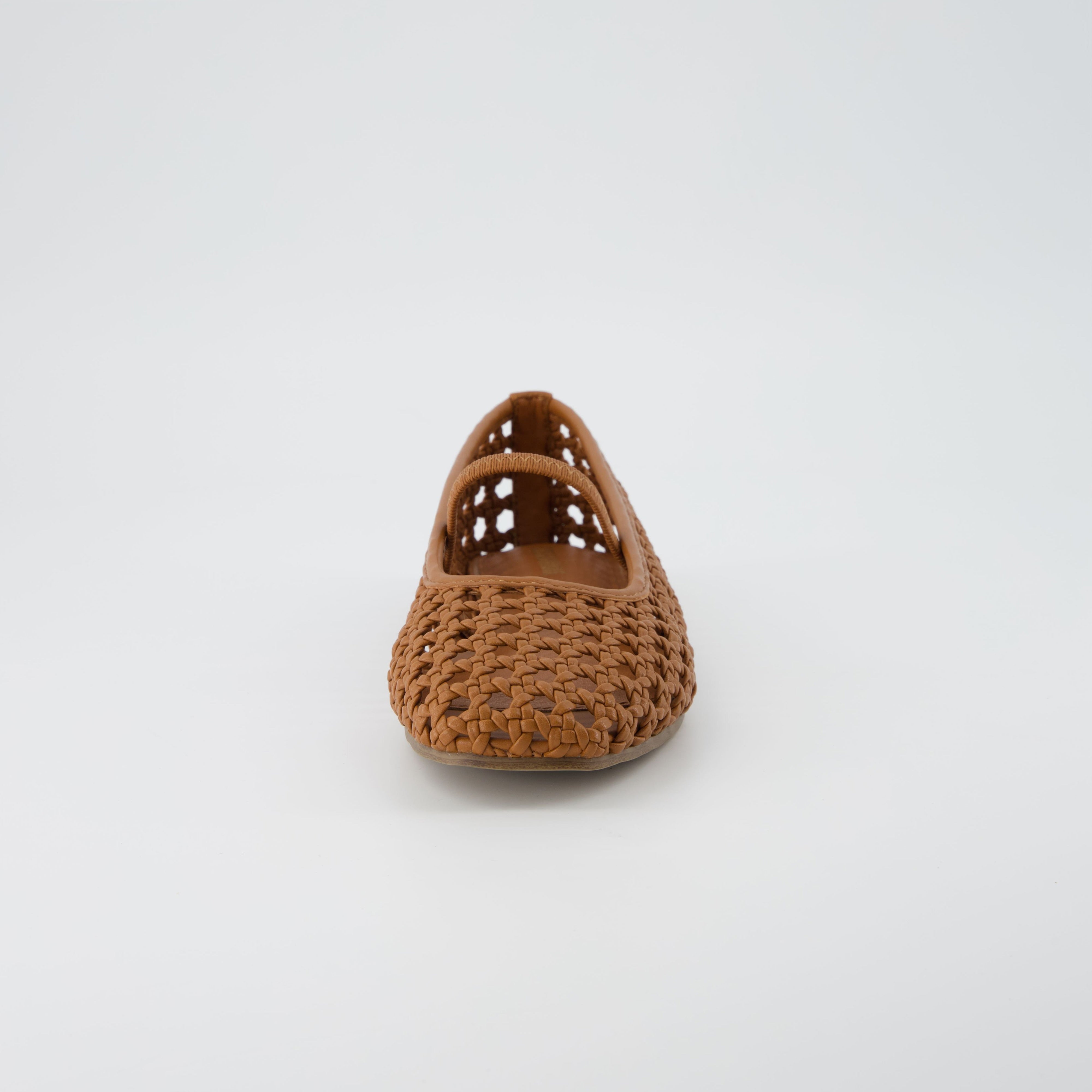 Weavy Woven Mary Jane Cognac