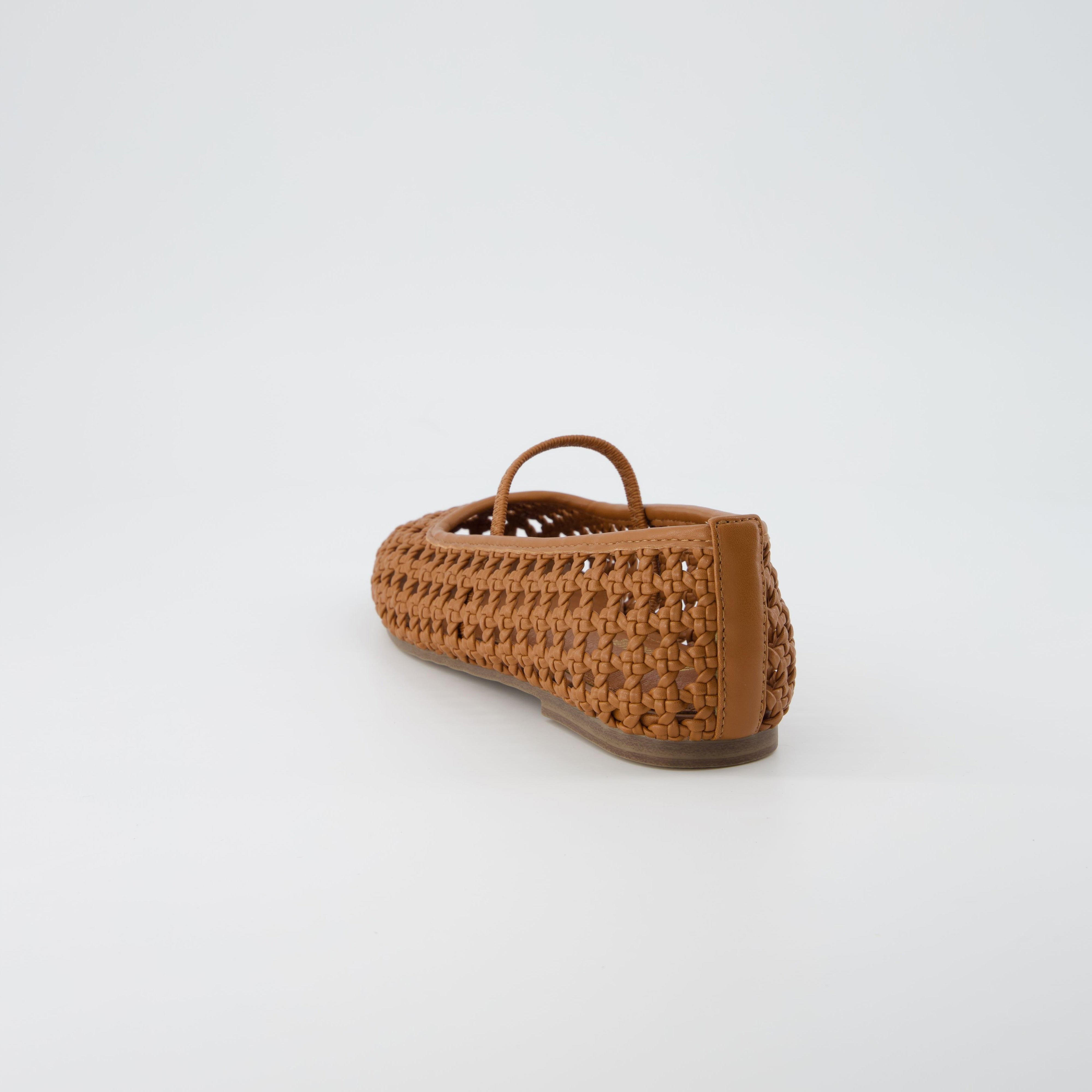Weavy Woven Mary Jane Cognac