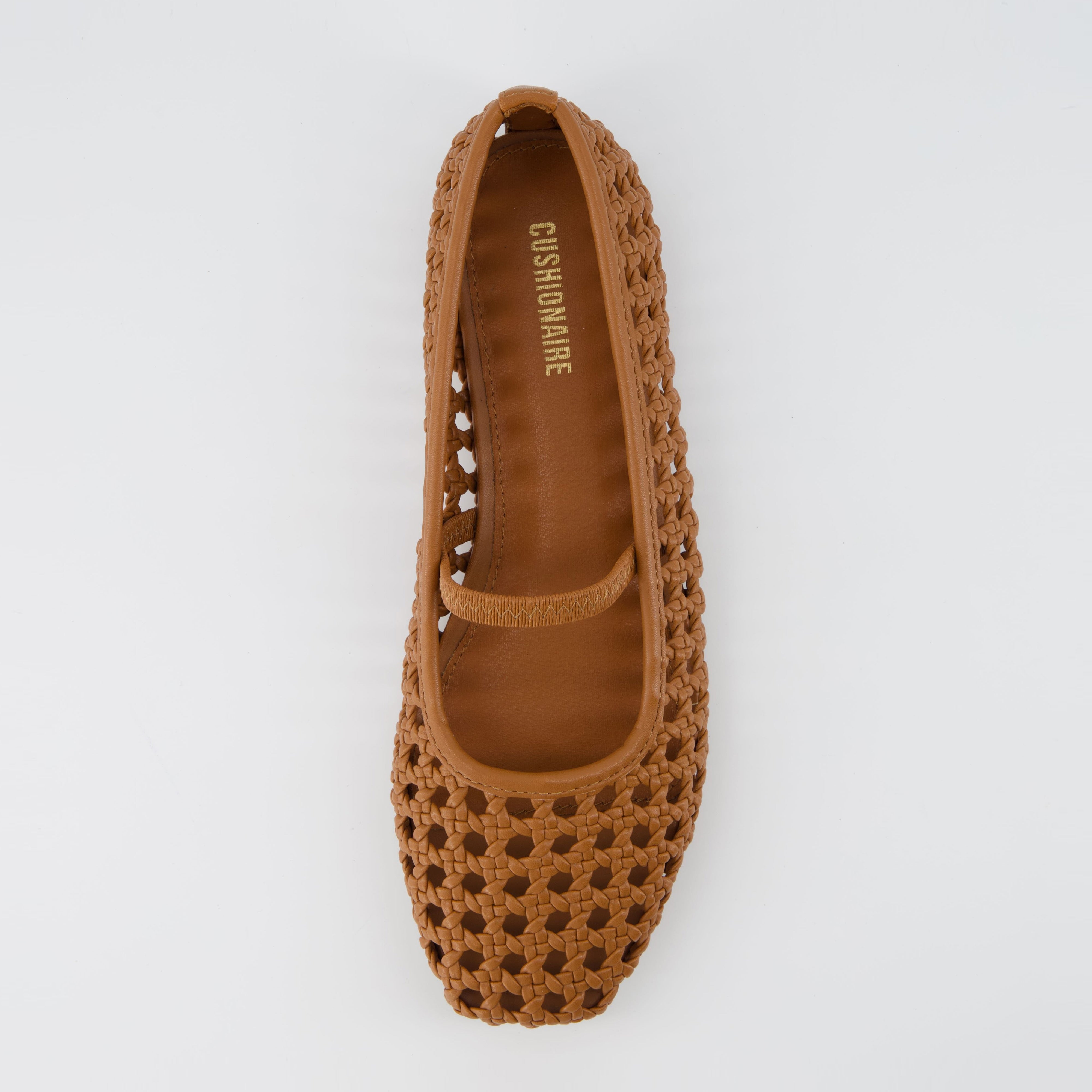 Weavy Woven Mary Jane Cognac