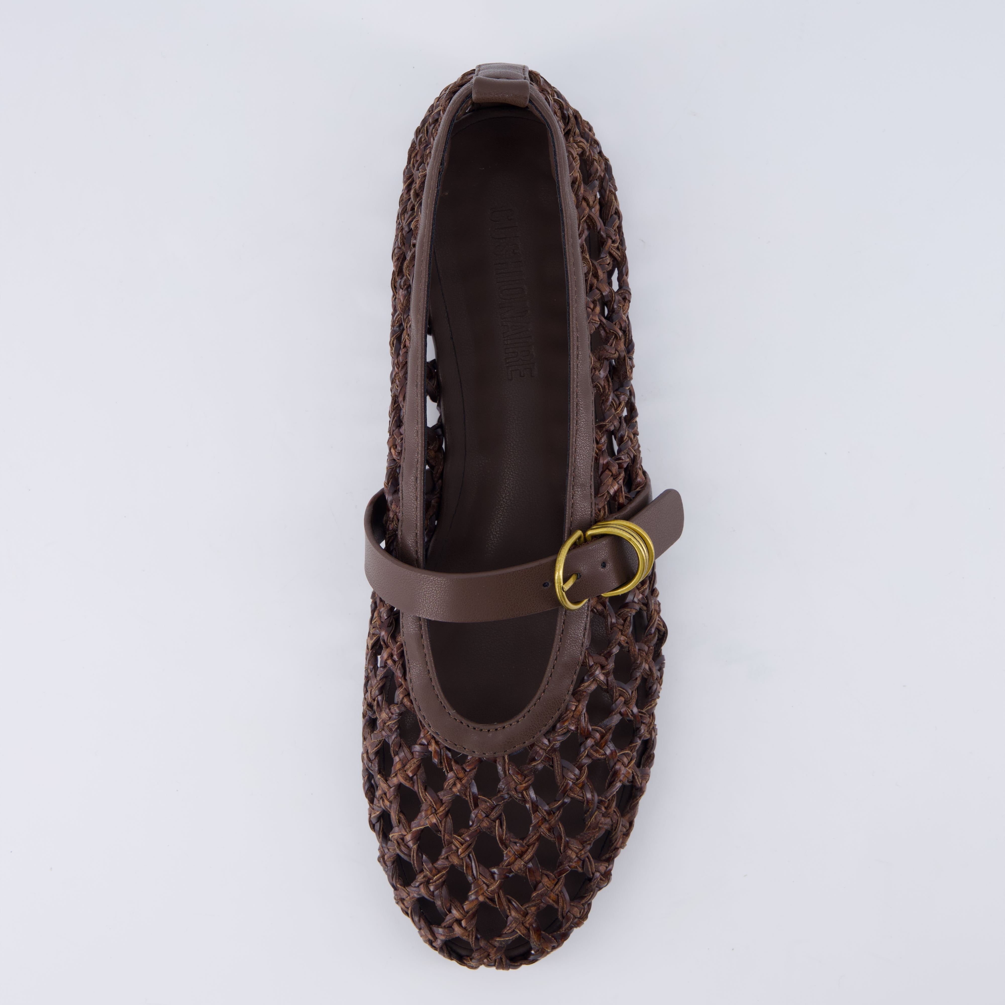 Wendy Woven Mary Jane Flats Brown