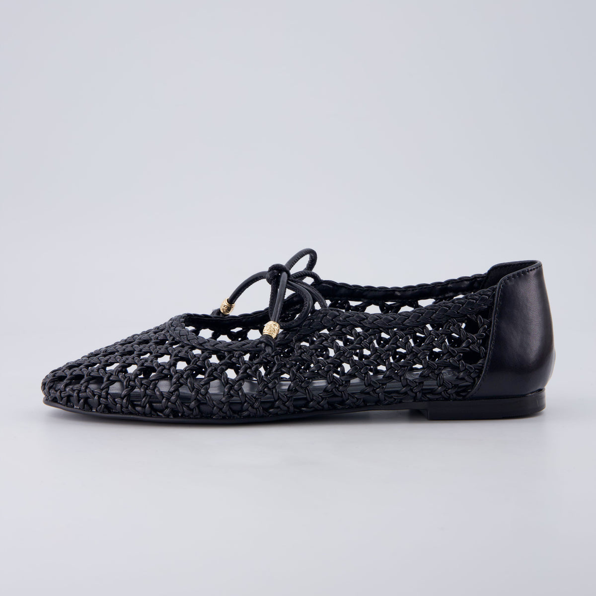 Wesley Woven Ballet Flats Black