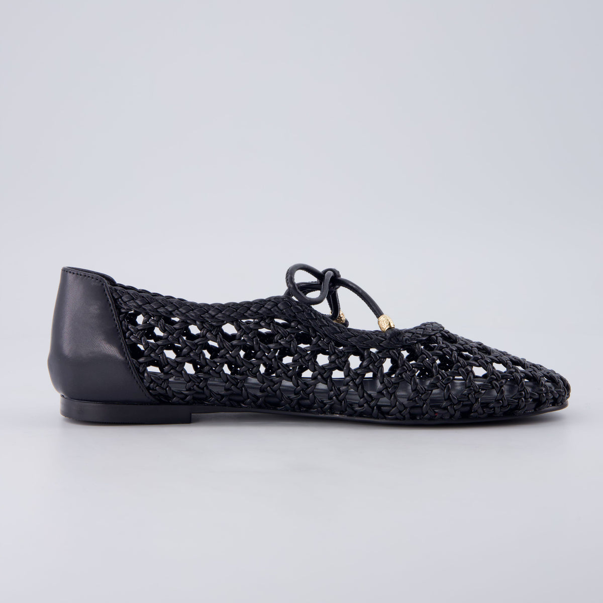 Wesley Woven Ballet Flats Black