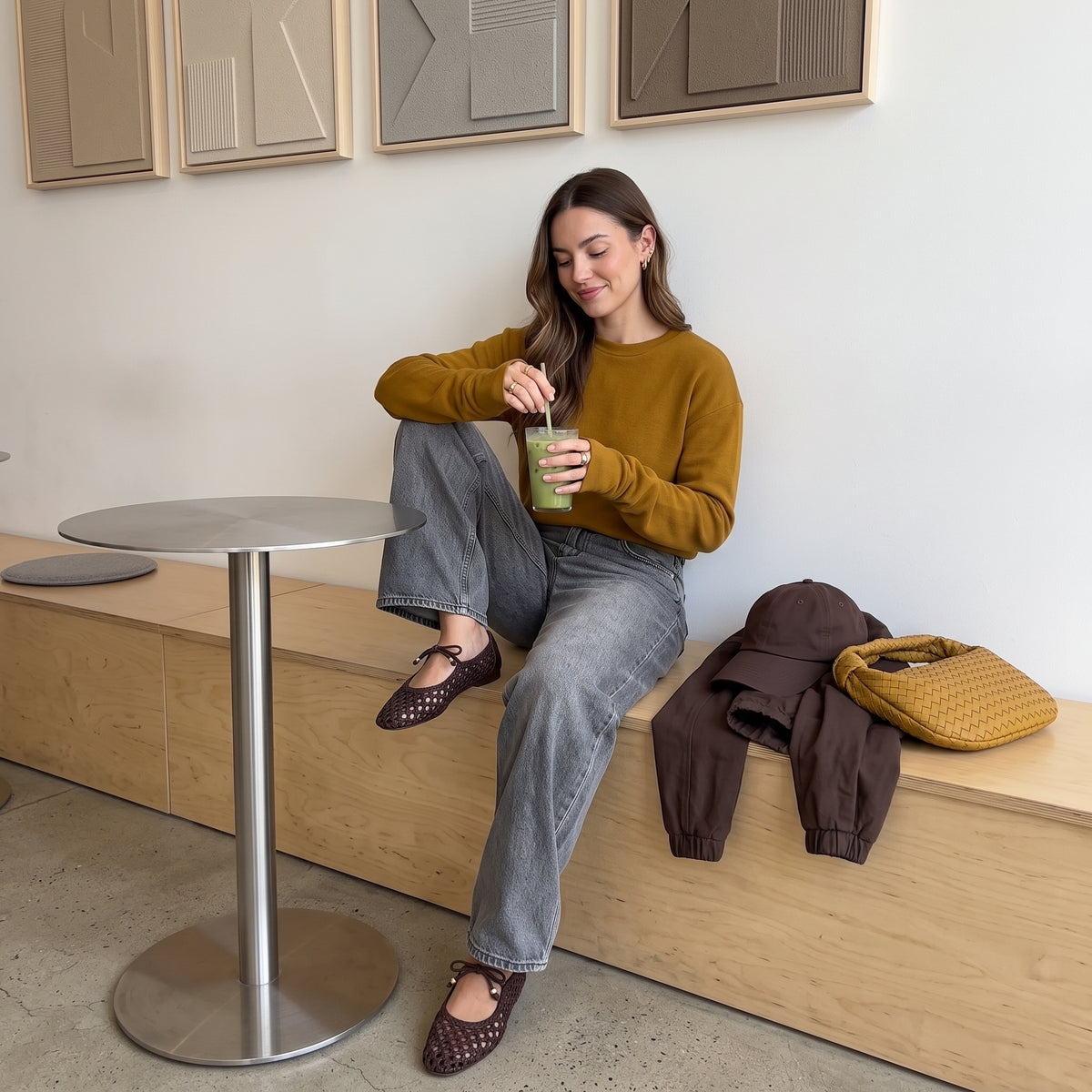 Wesley Woven Ballet Flats Brown