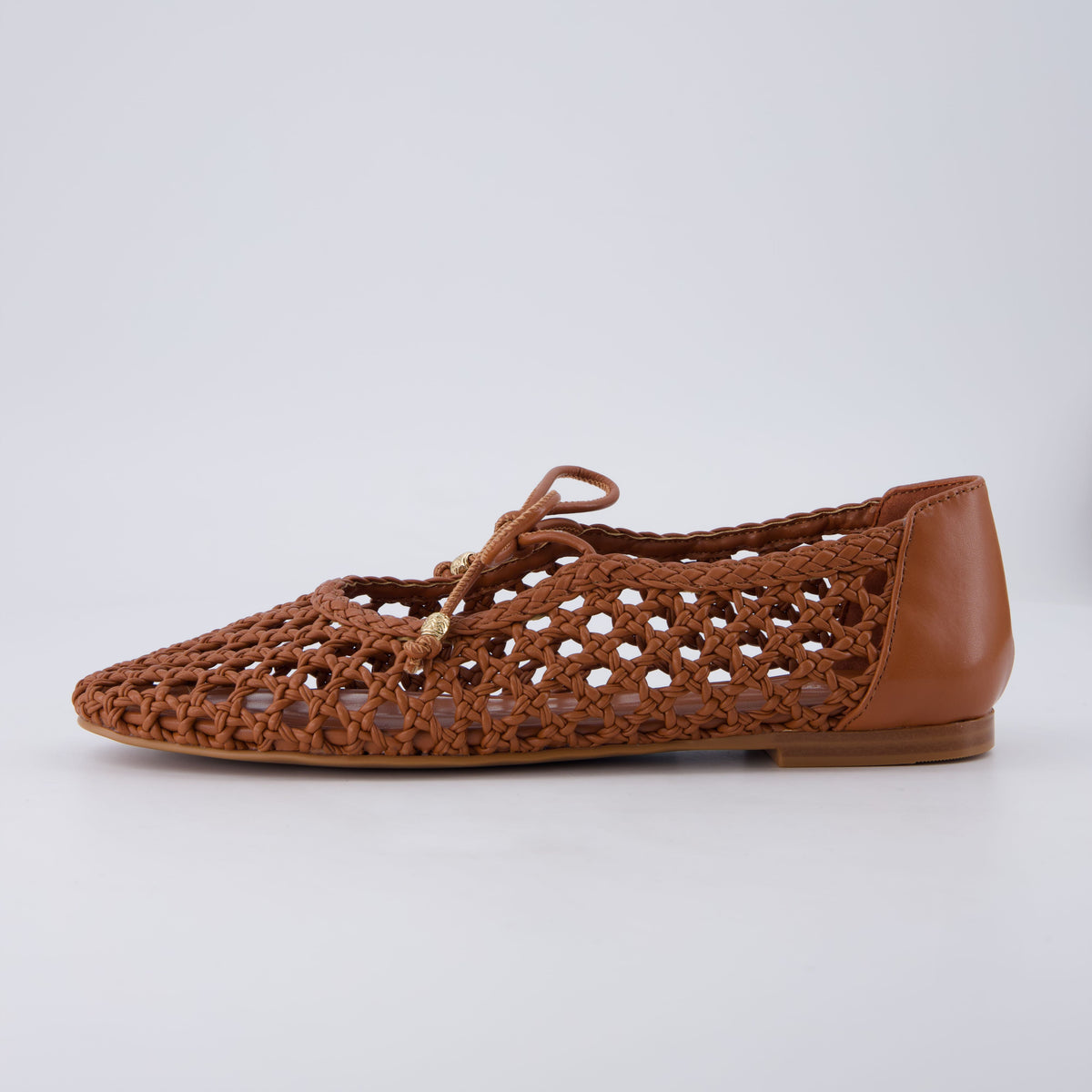 Wesley Woven Ballet Flats Cognac