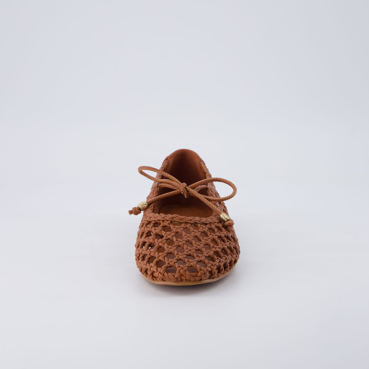 Wesley Woven Ballet Flats Cognac