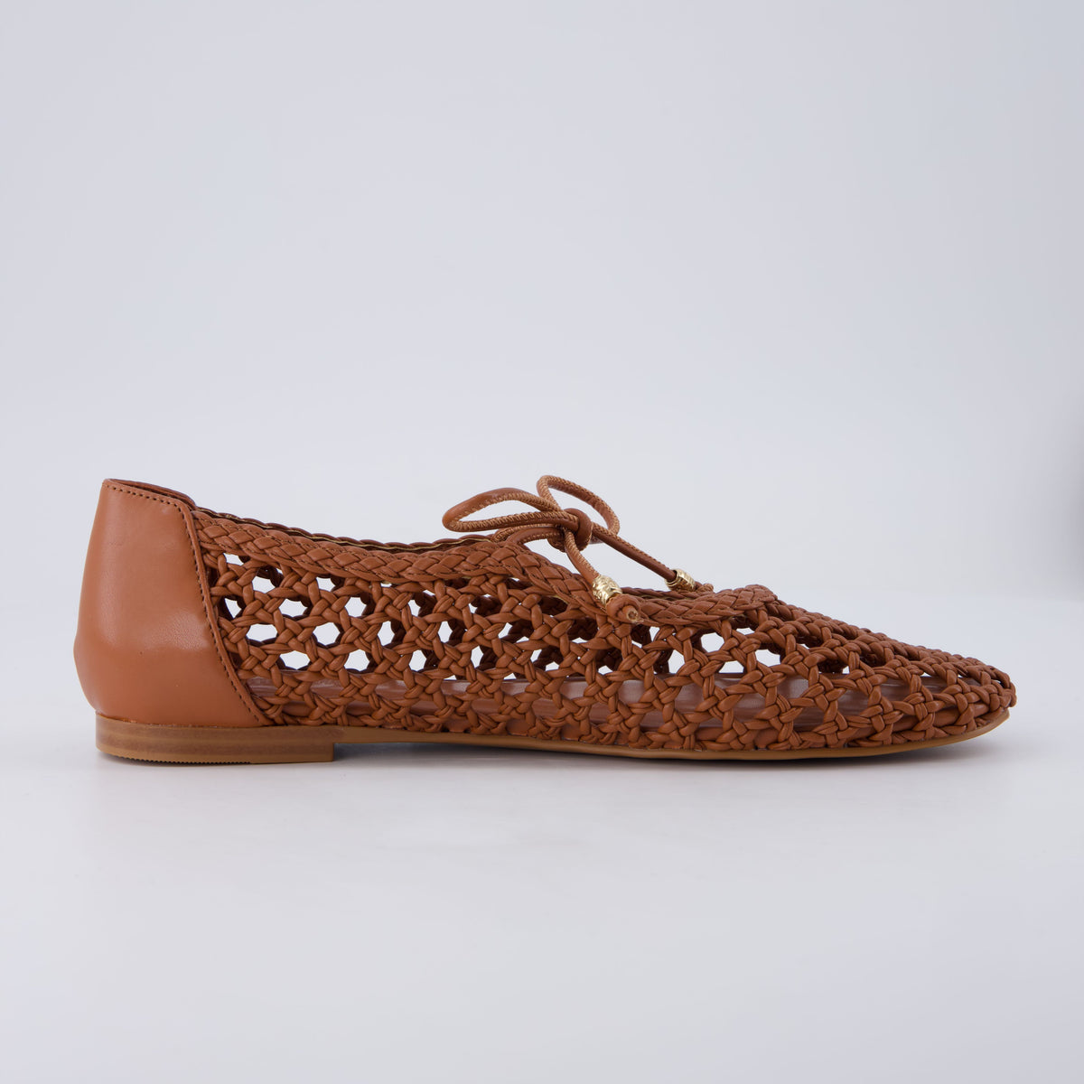 Wesley Woven Ballet Flats Cognac