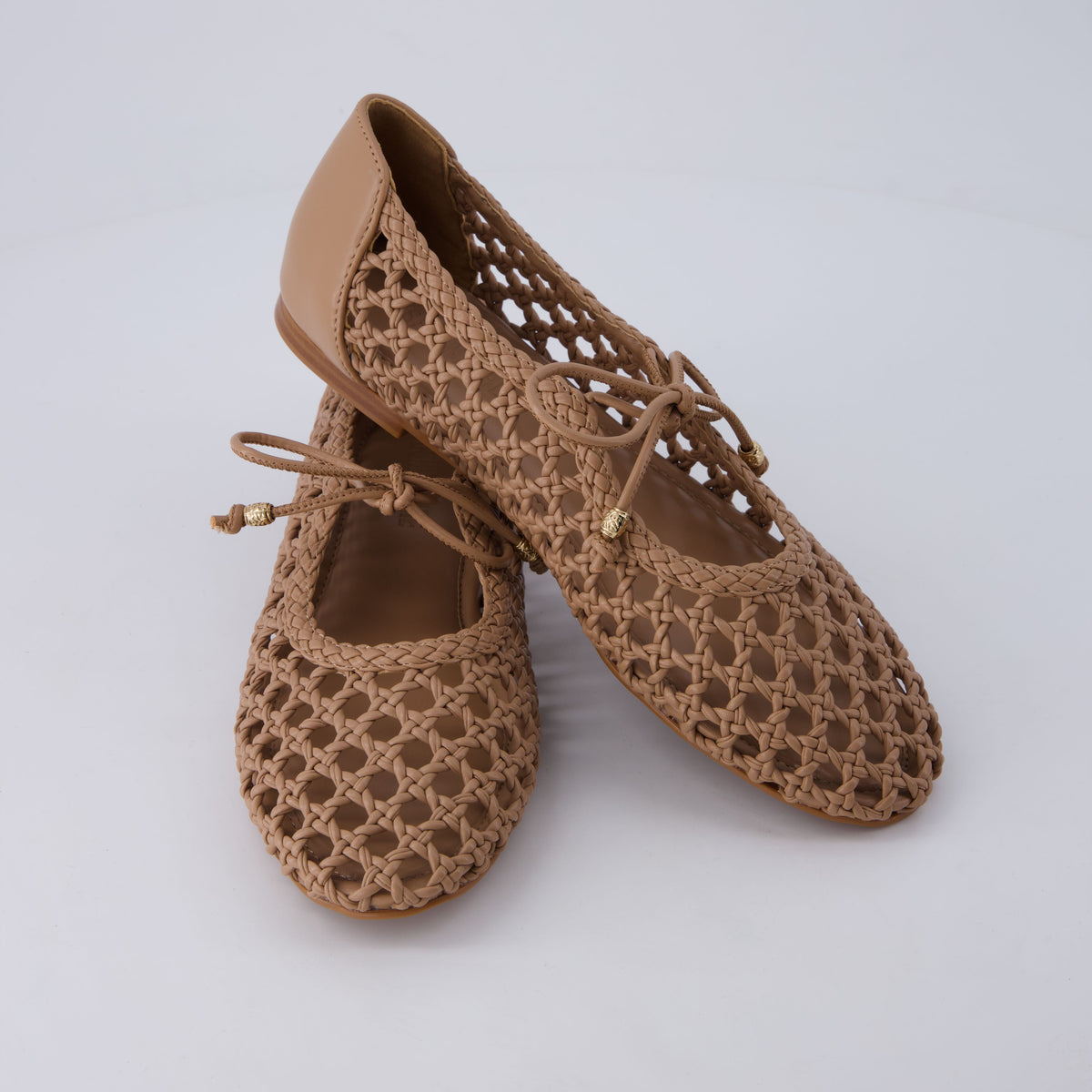 Wesley Woven Ballet Flats Latte