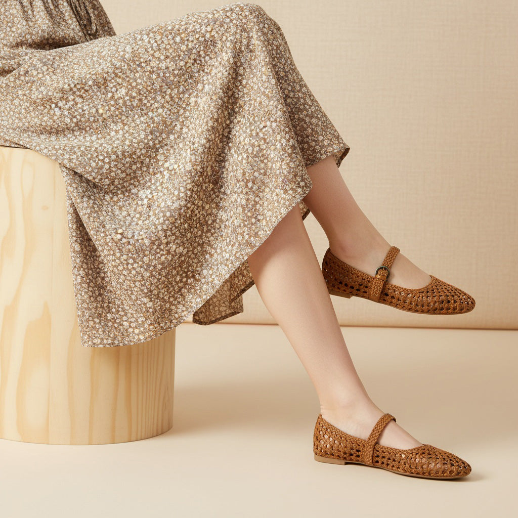 Weston Woven Mary Jane Cognac