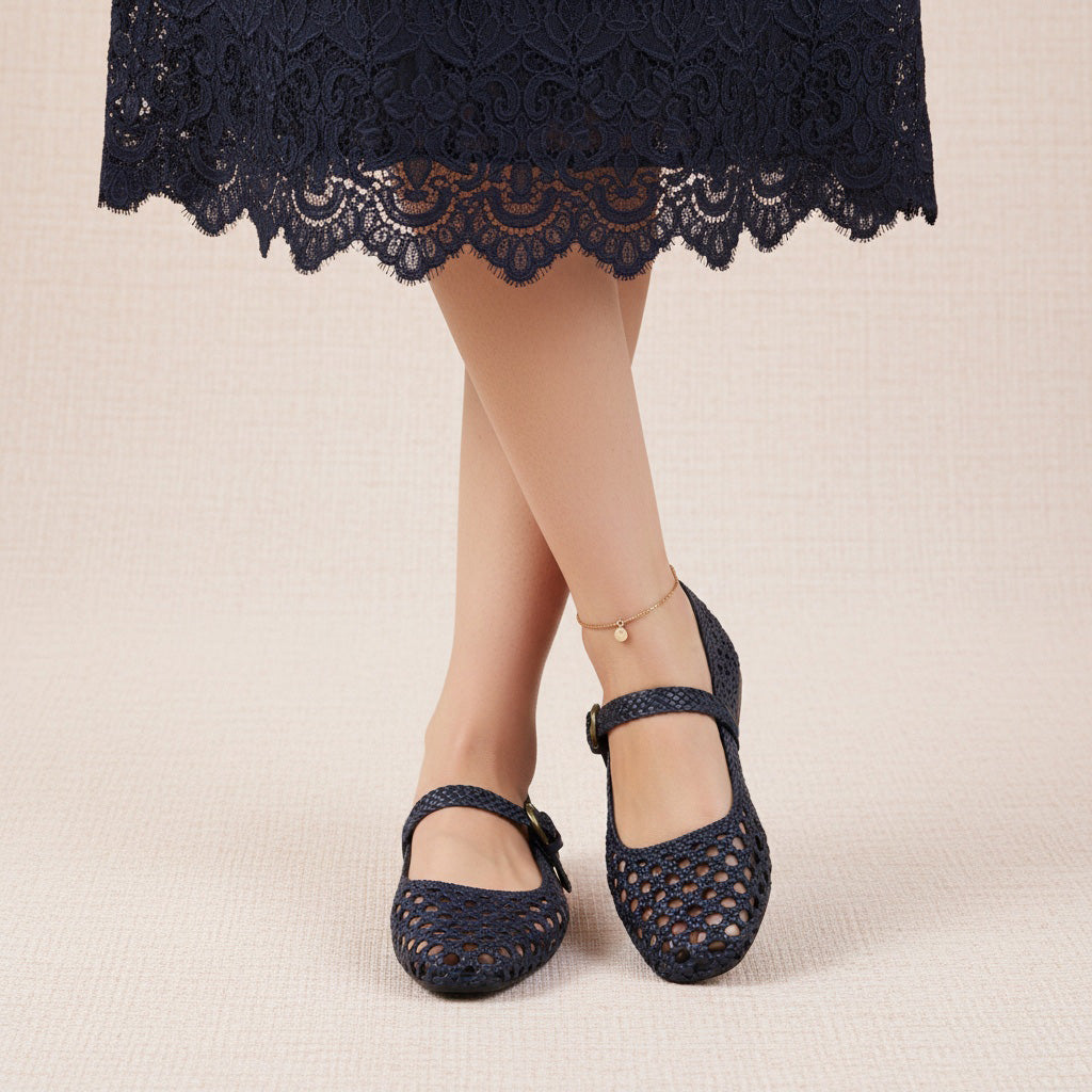Weston Woven Mary Jane Navy