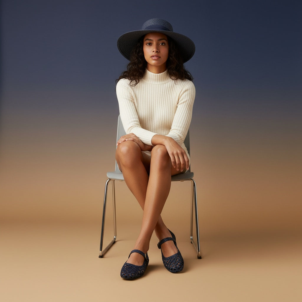Weston Woven Mary Jane Navy