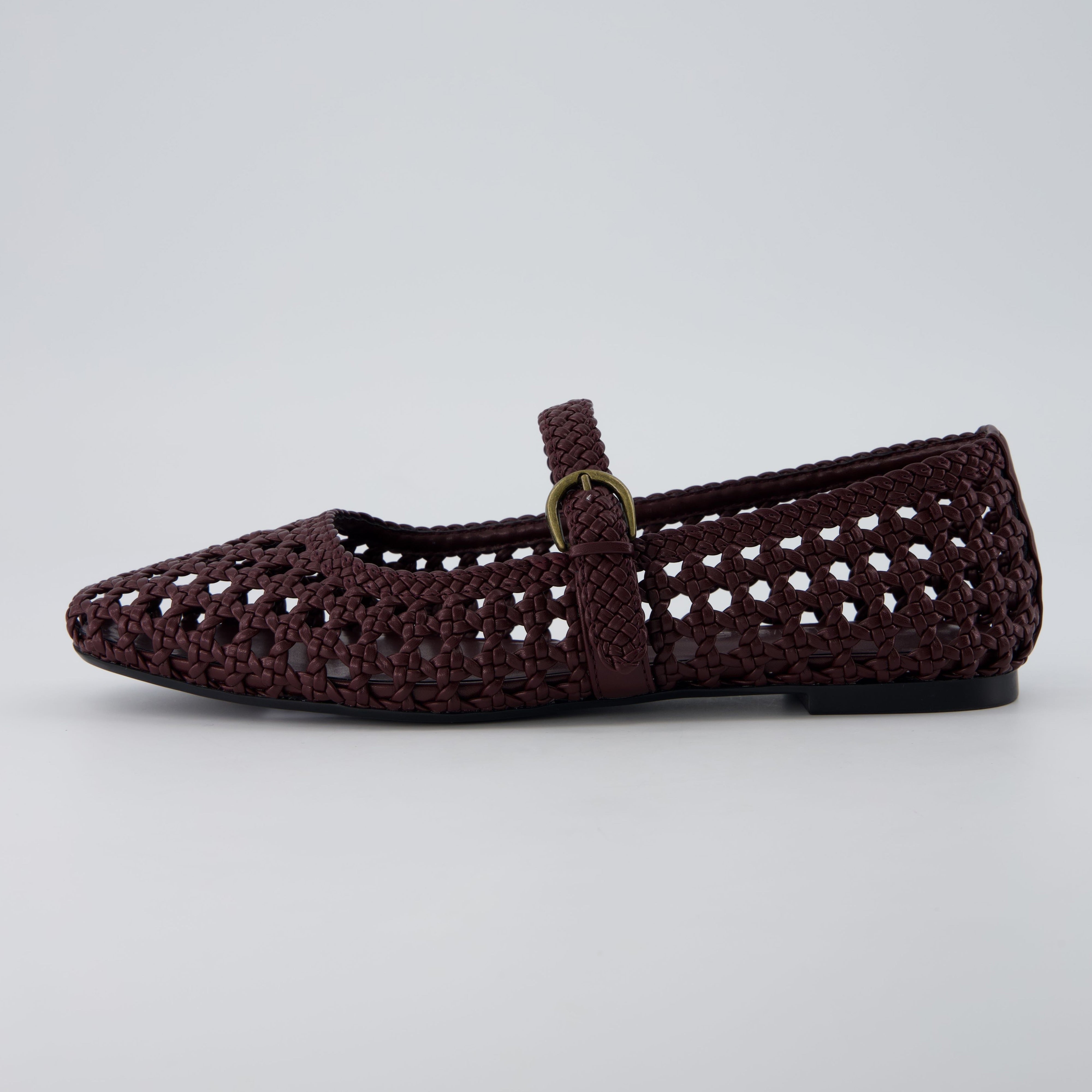 Weston Woven Mary Jane Burgundy