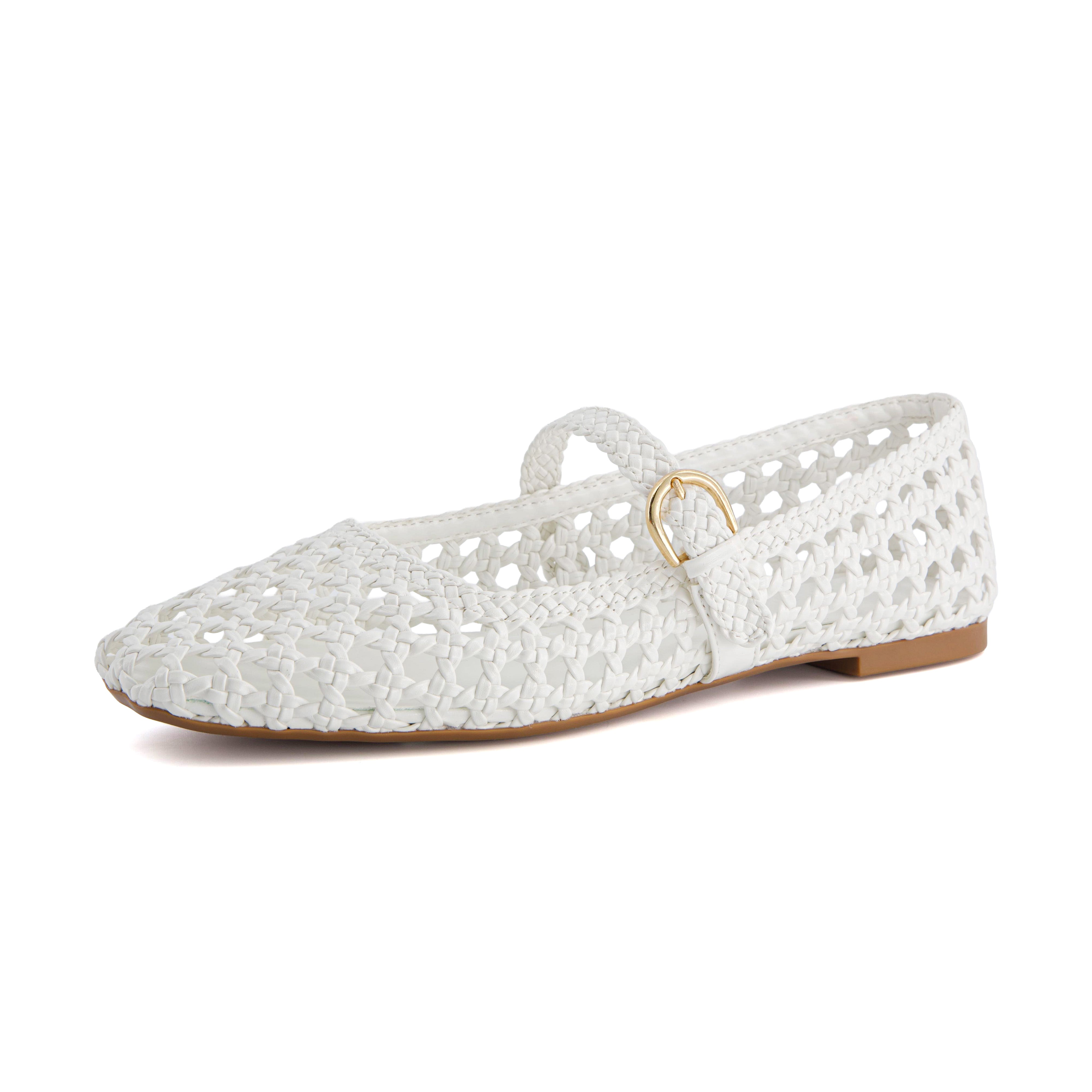 Weston Woven Mary Jane White