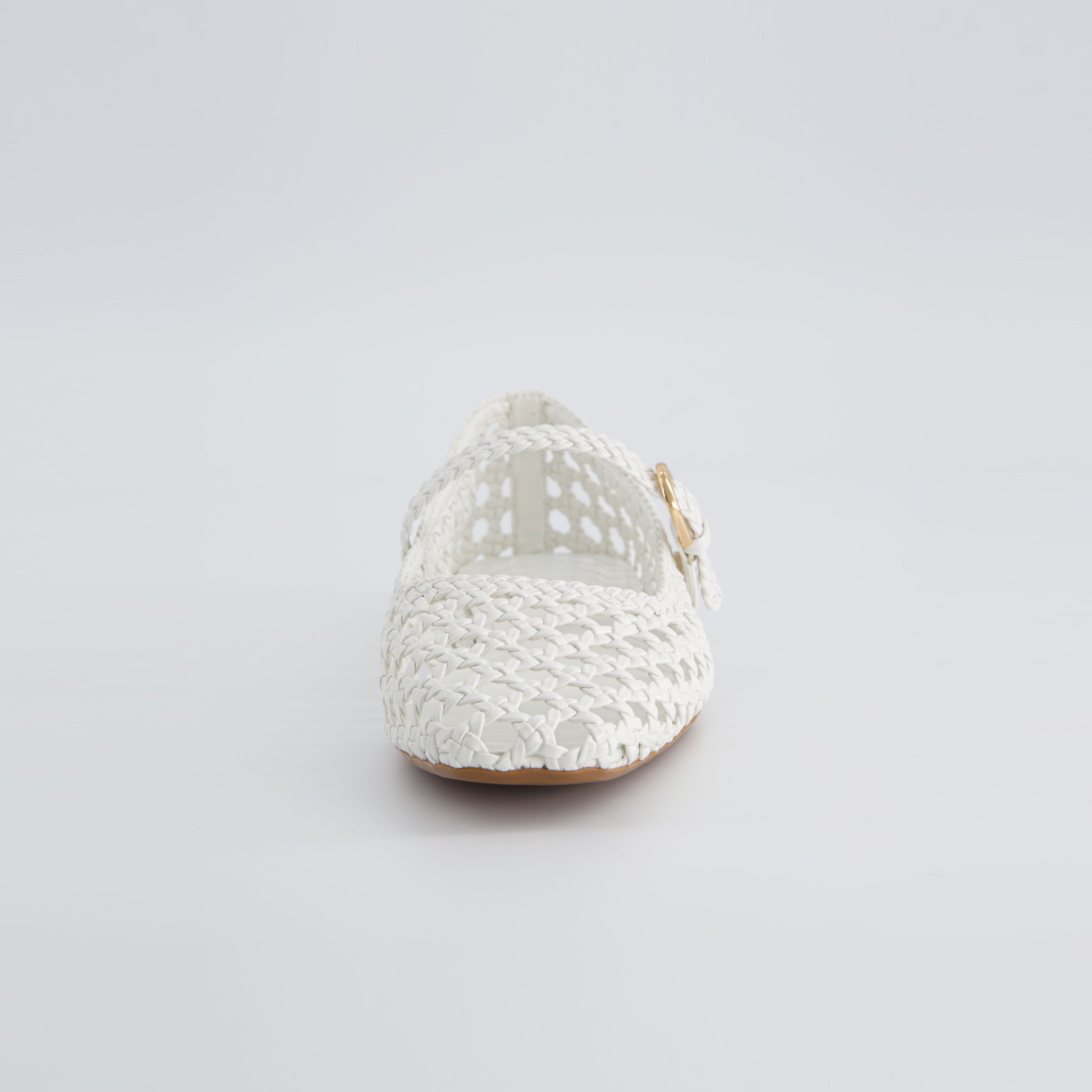Weston Woven Mary Jane White