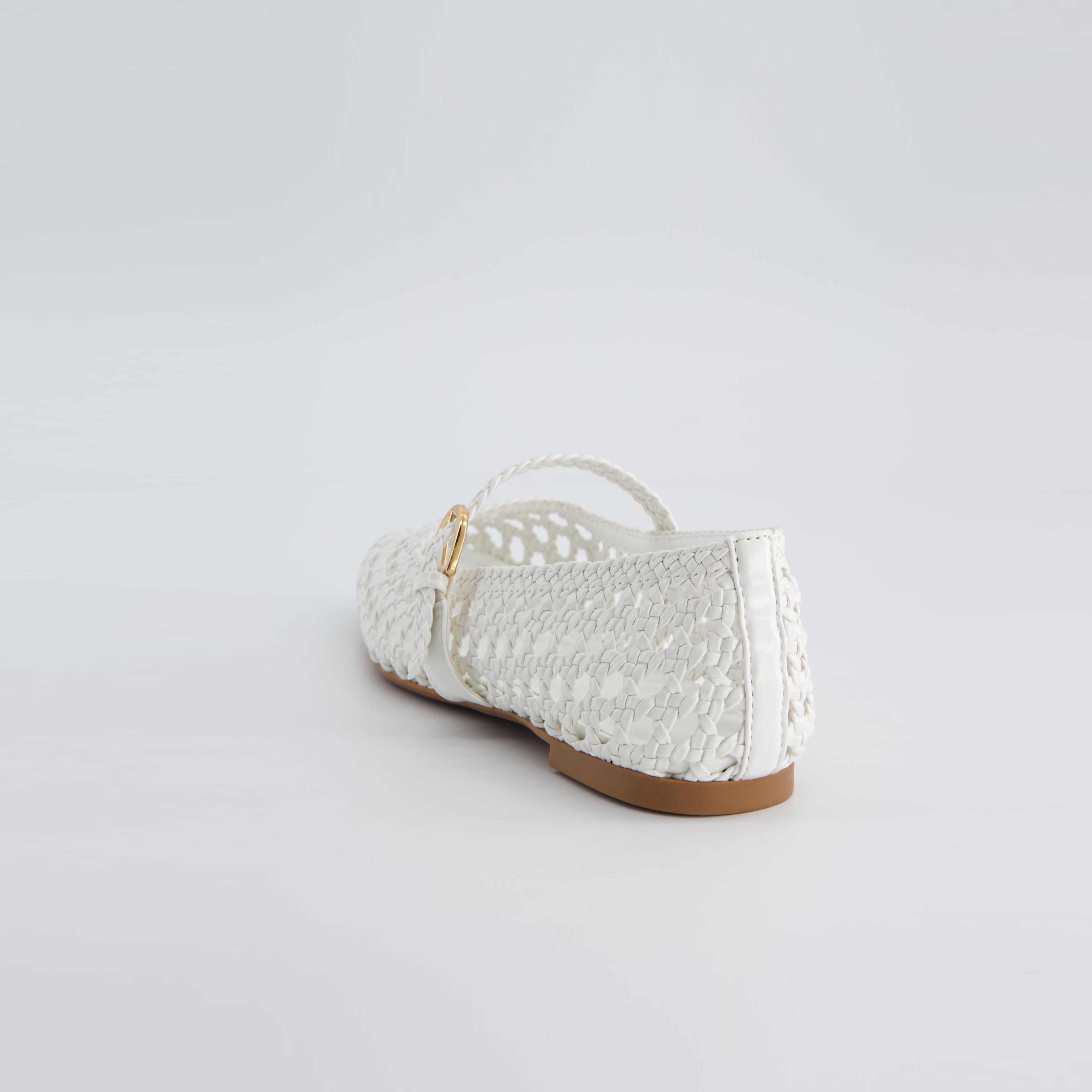 Weston Woven Mary Jane White