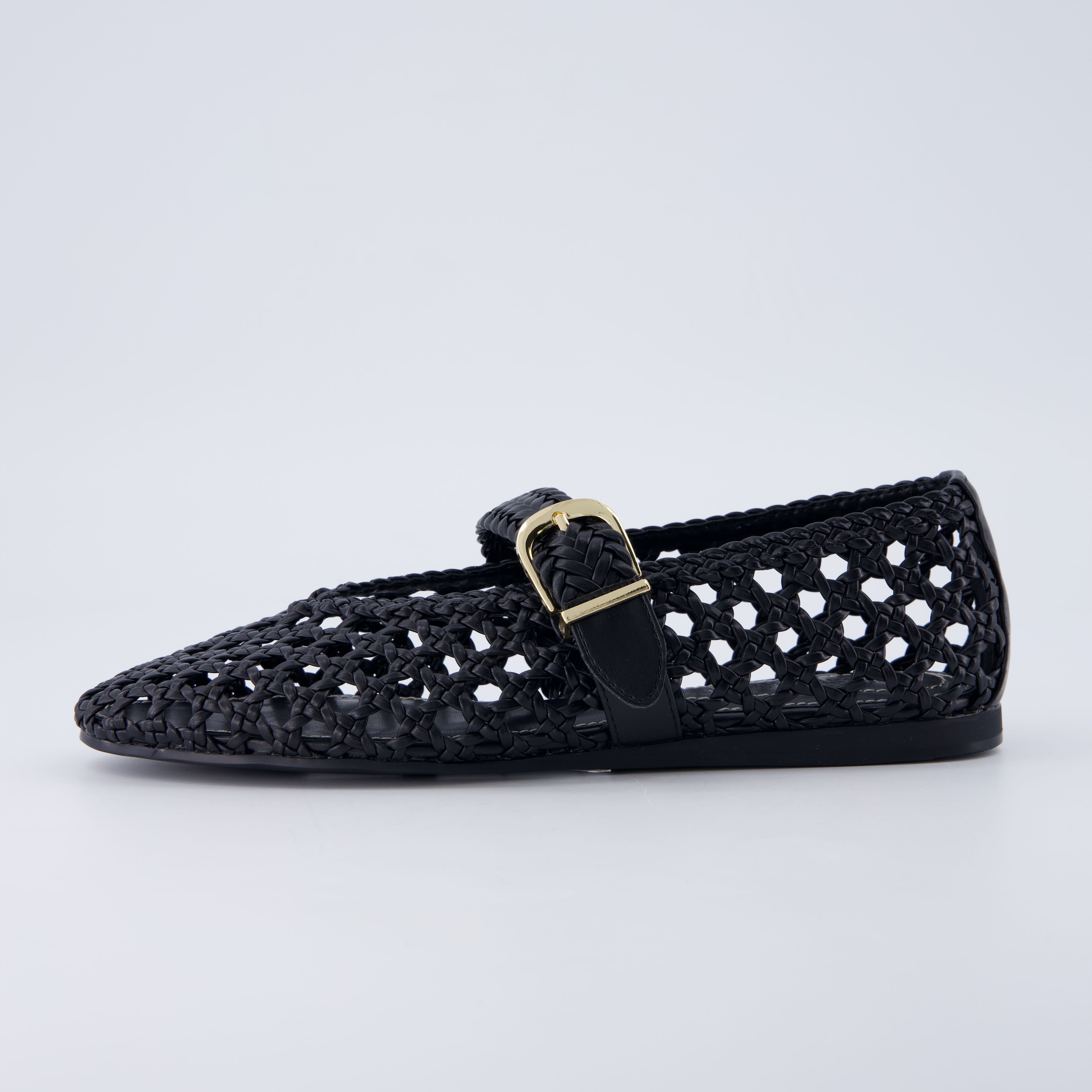 Wit Hand Woven Flats Black