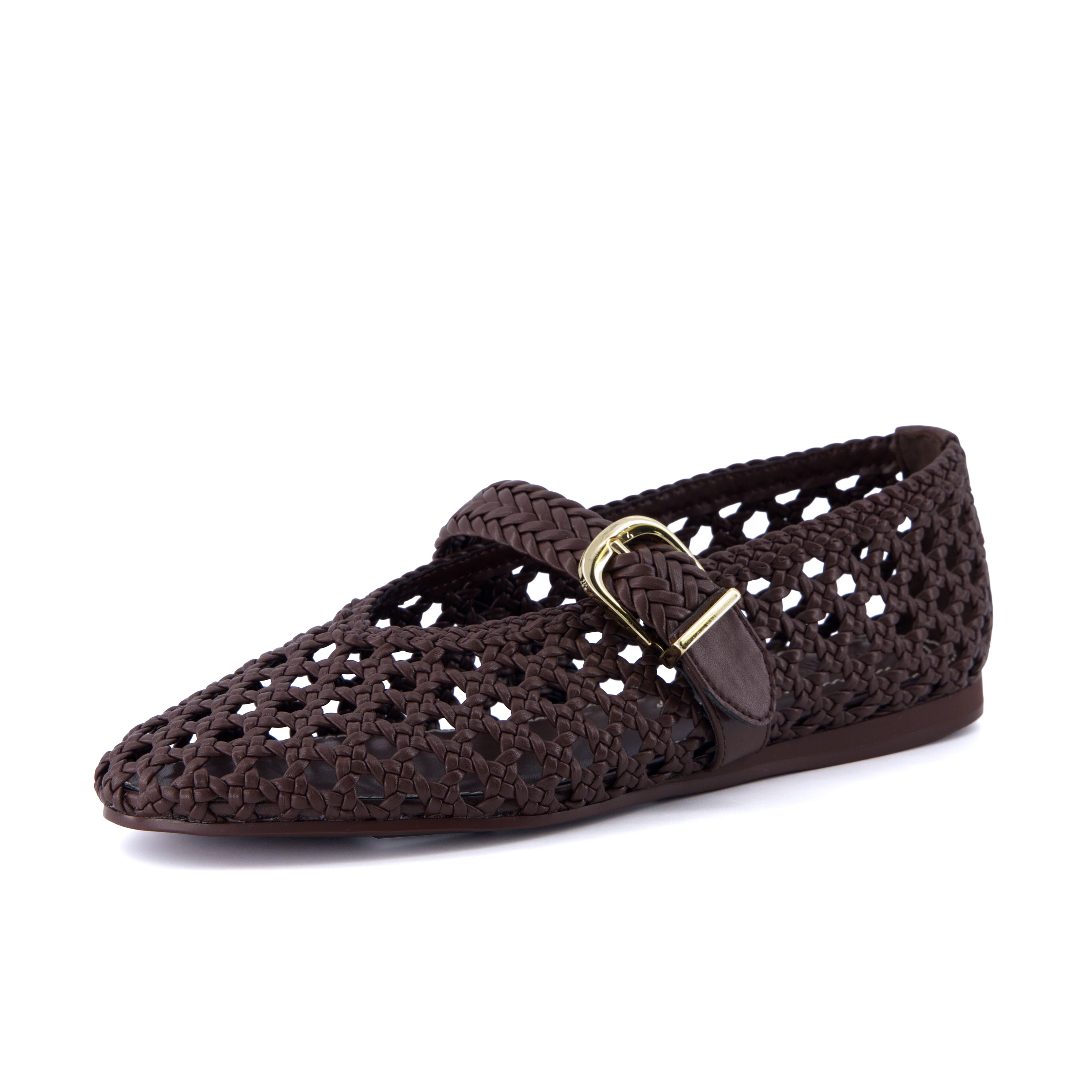 Wit Hand Woven Flats Brown