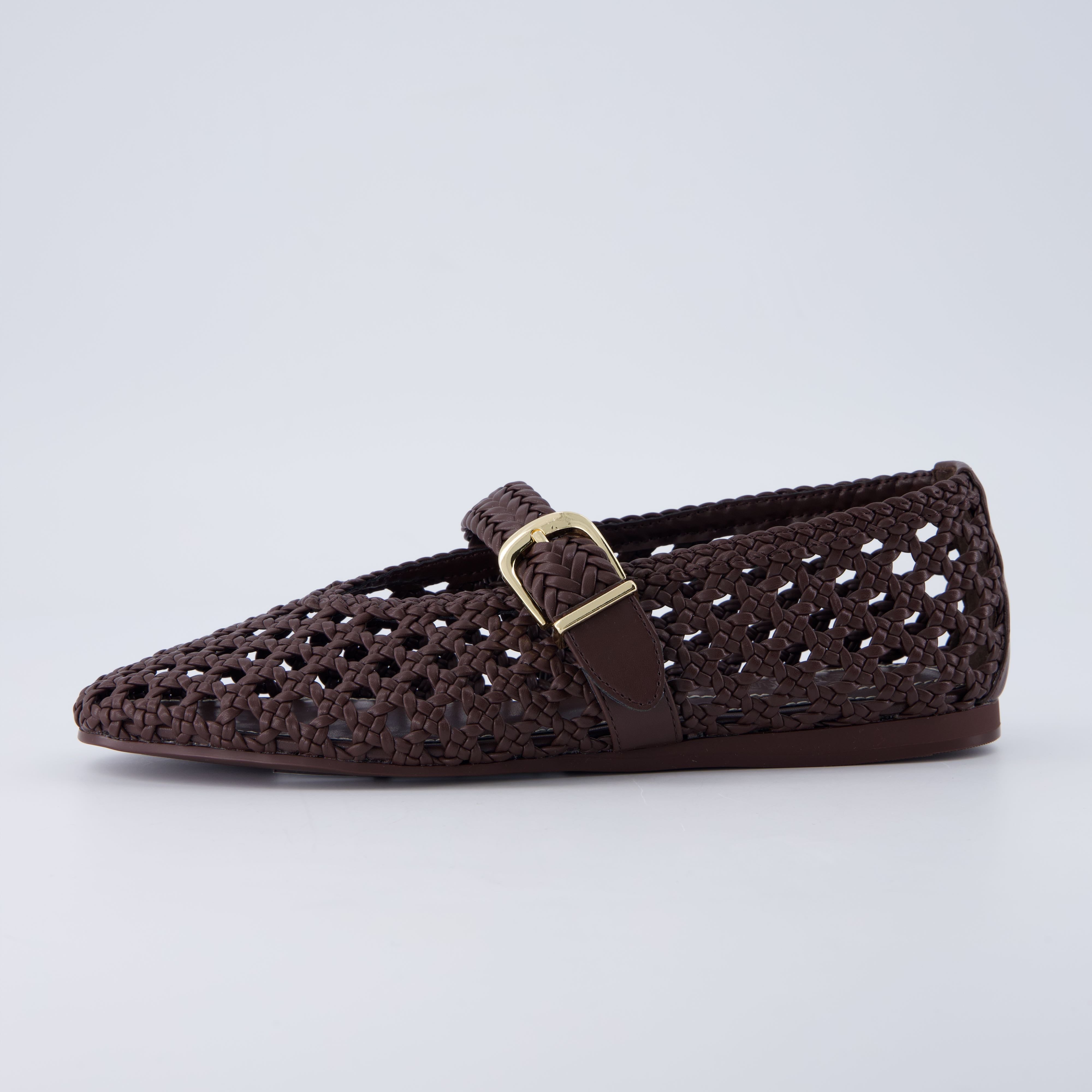 Wit Hand Woven Flats Brown