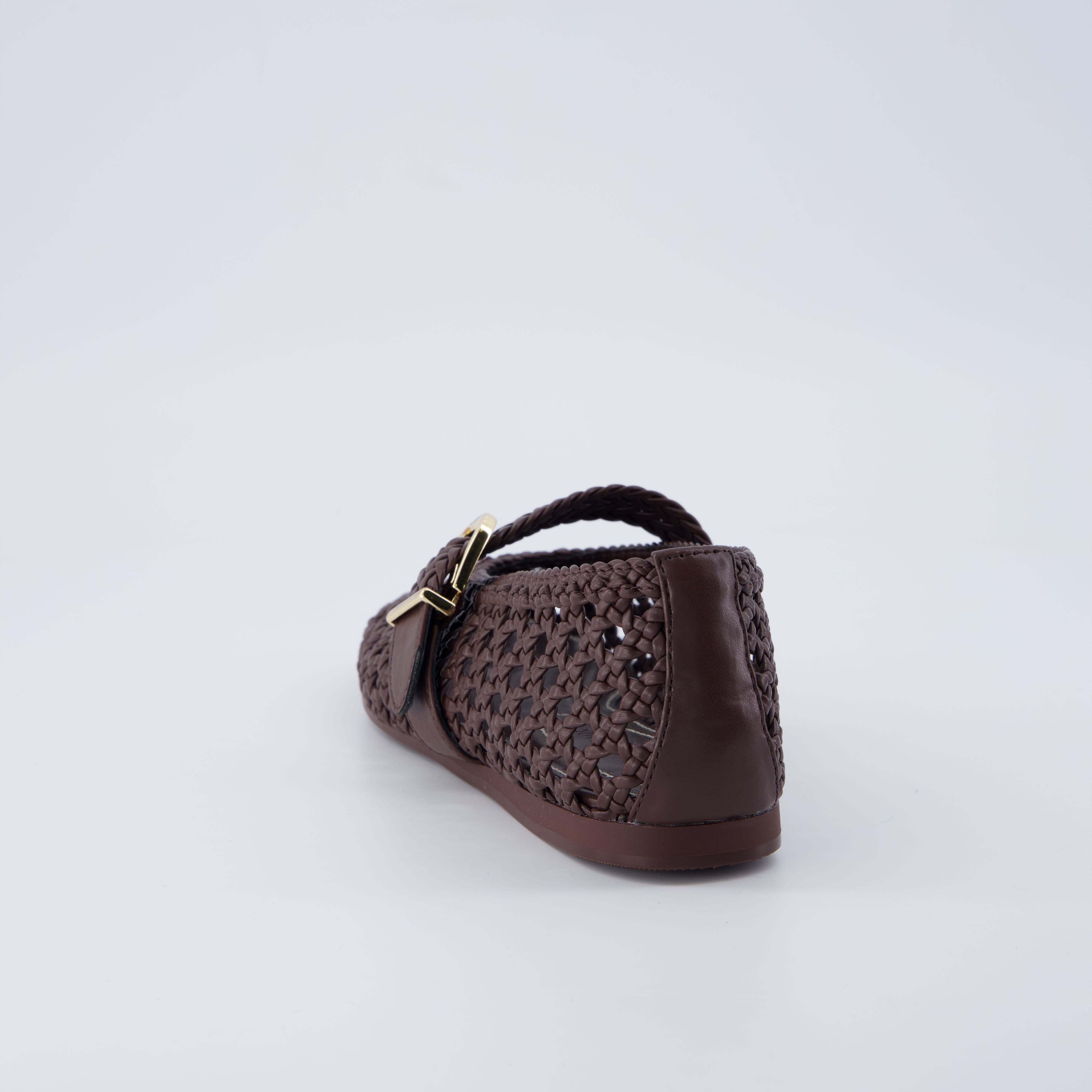 Wit Hand Woven Flats Brown