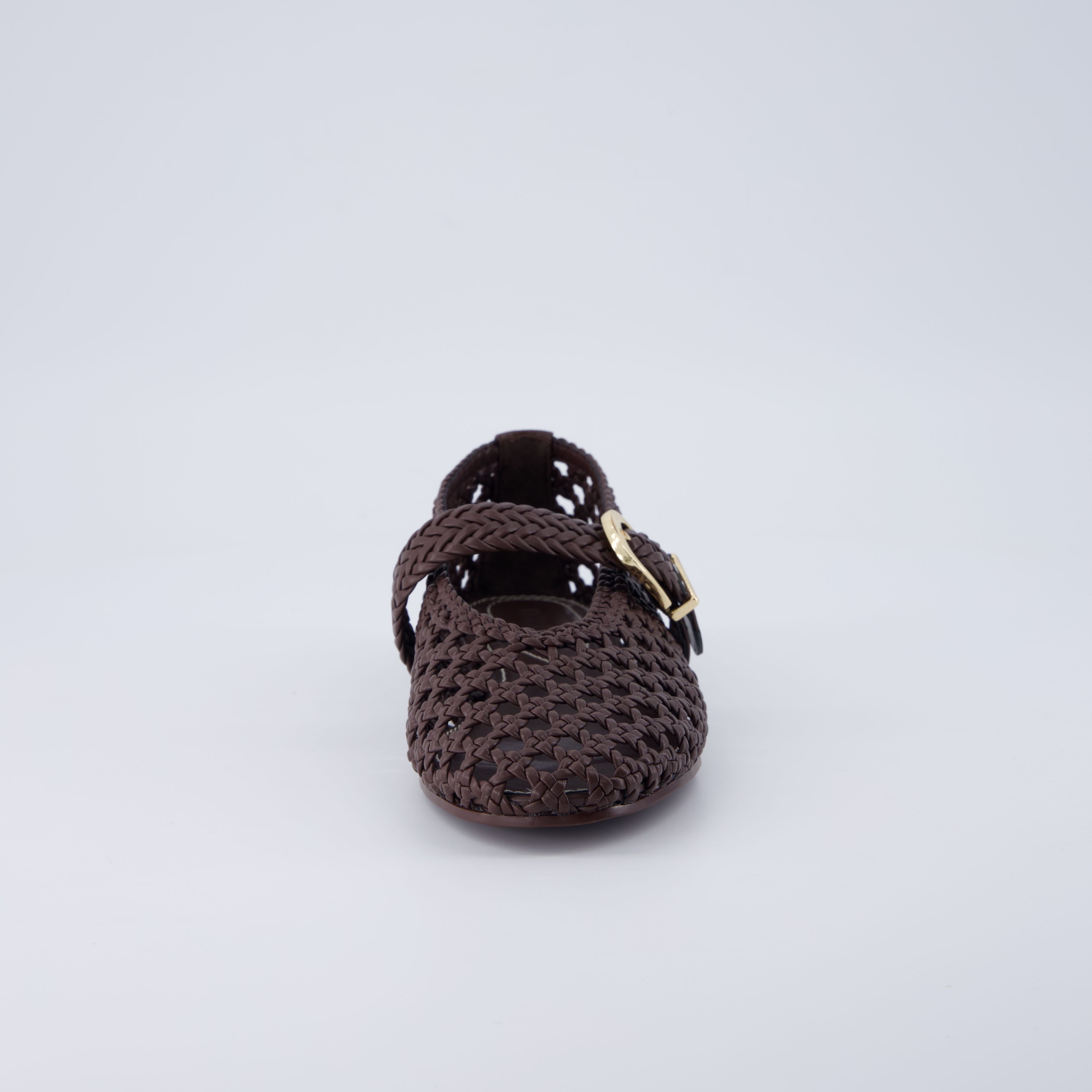 Wit Hand Woven Flats Brown