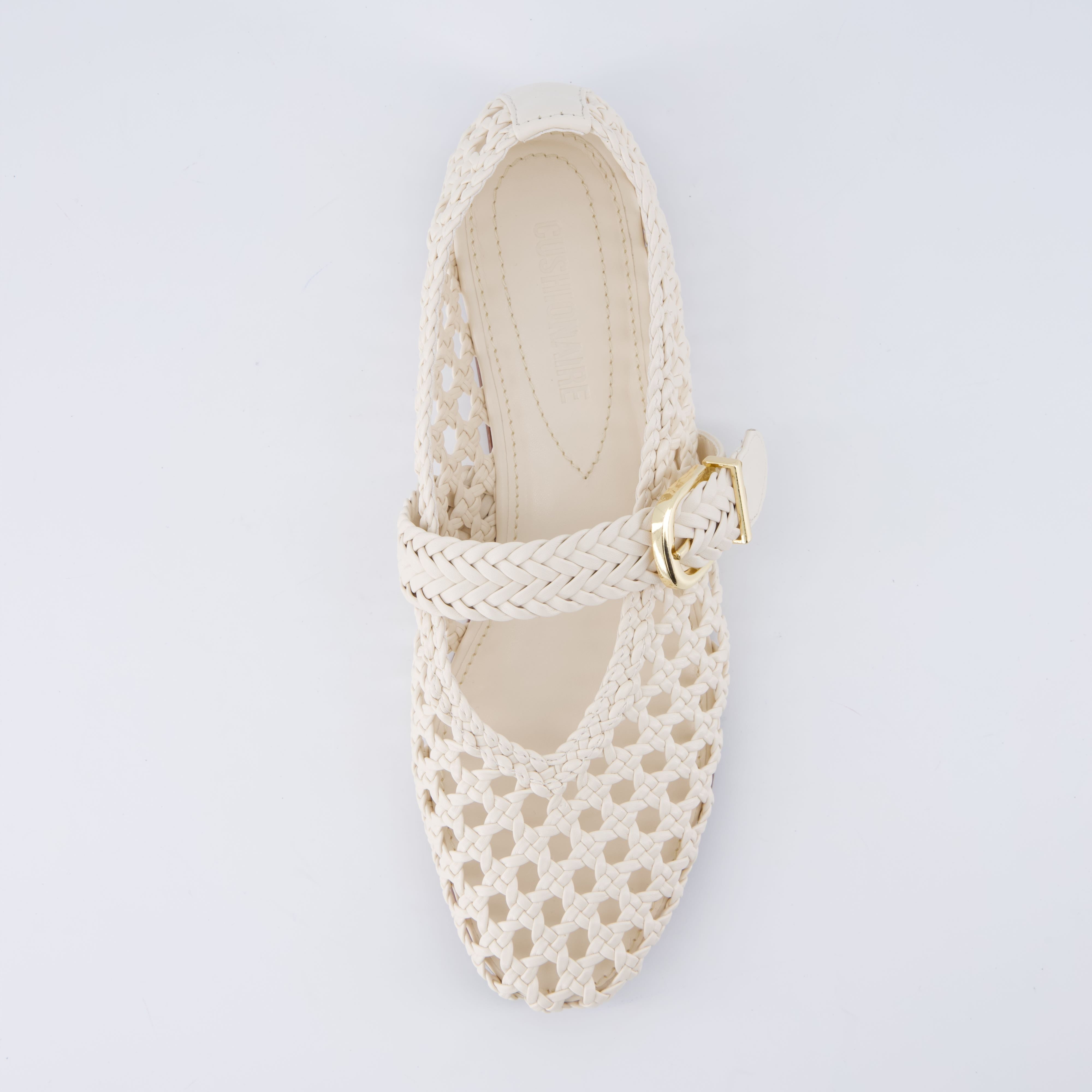 Wit Hand Woven Flats Cream