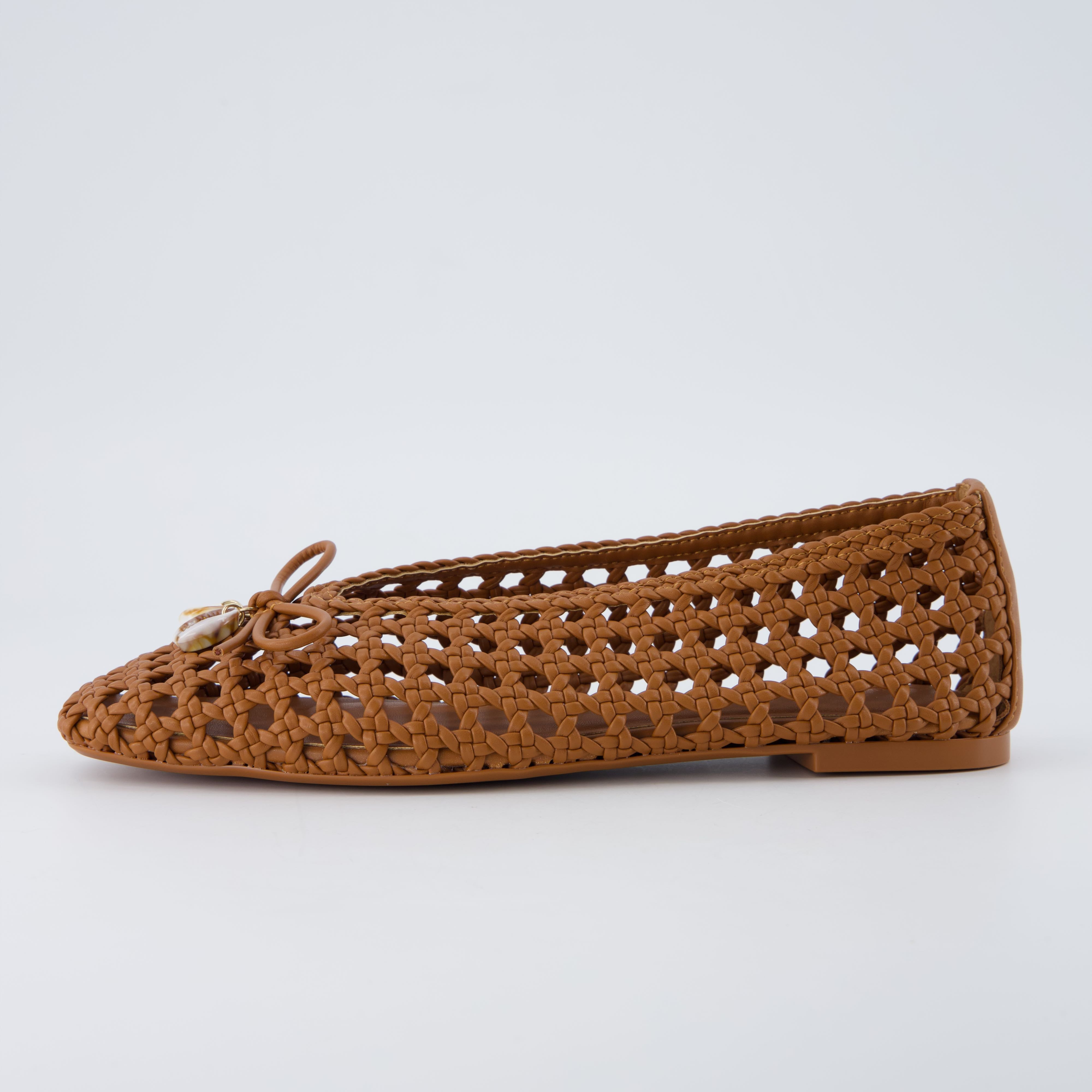 Witty Woven Ballet Flats Cognac Medium