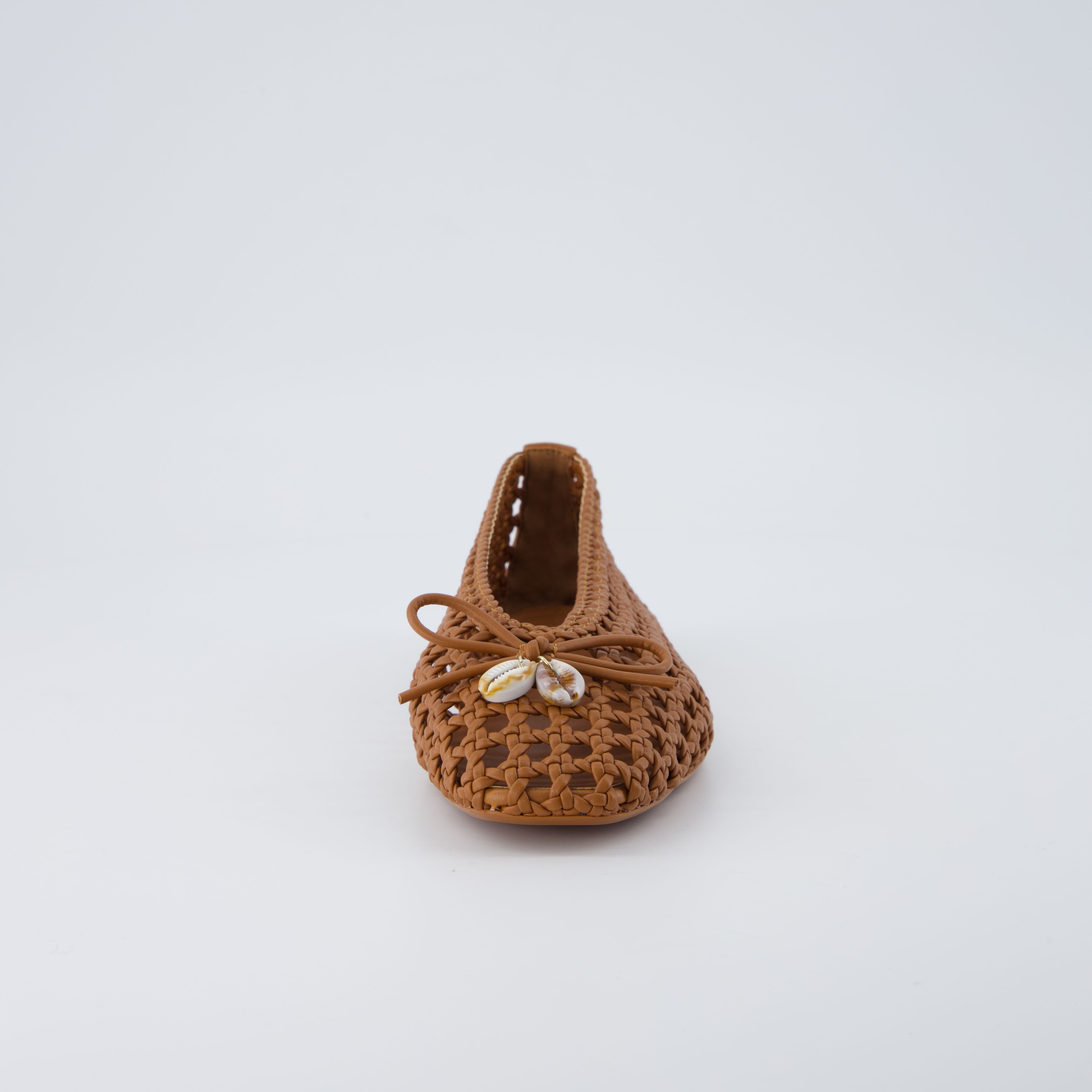 Witty Woven Ballet Flats Cognac Medium