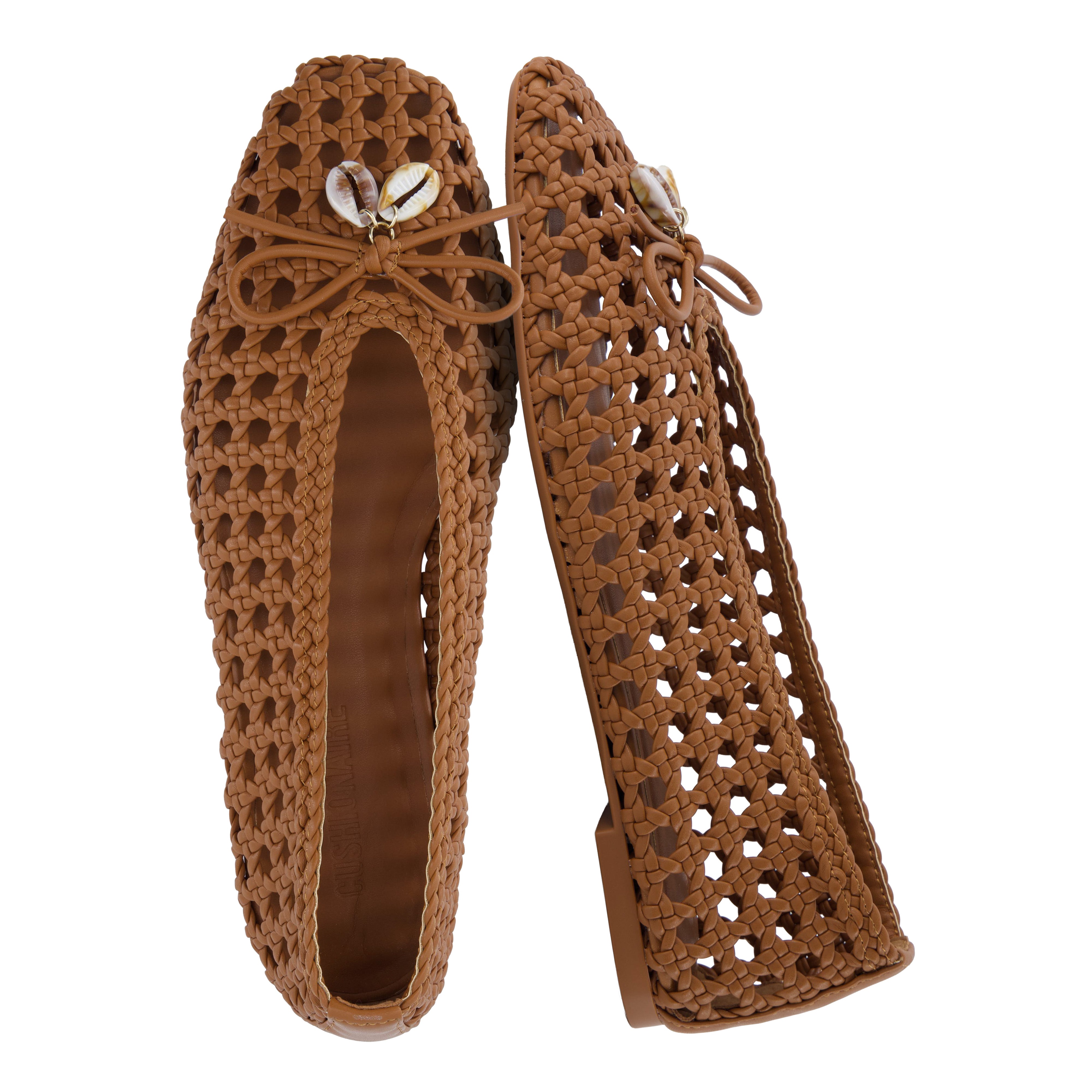 Witty Woven Ballet Flats Cognac Medium