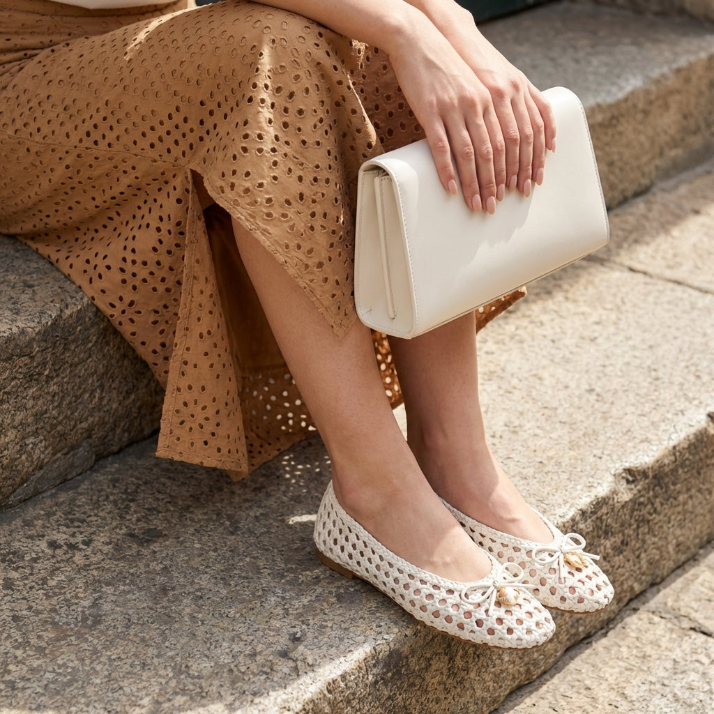 Witty Woven Ballet Flats Ivory Medium