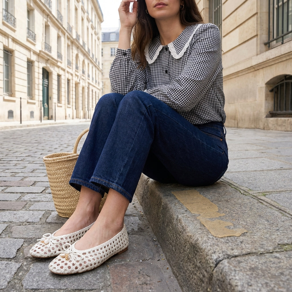Witty Woven Ballet Flats Ivory Medium