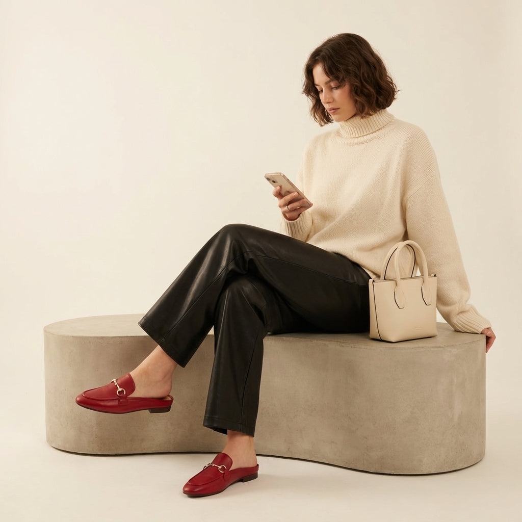 Yummy Slip On Mules Red