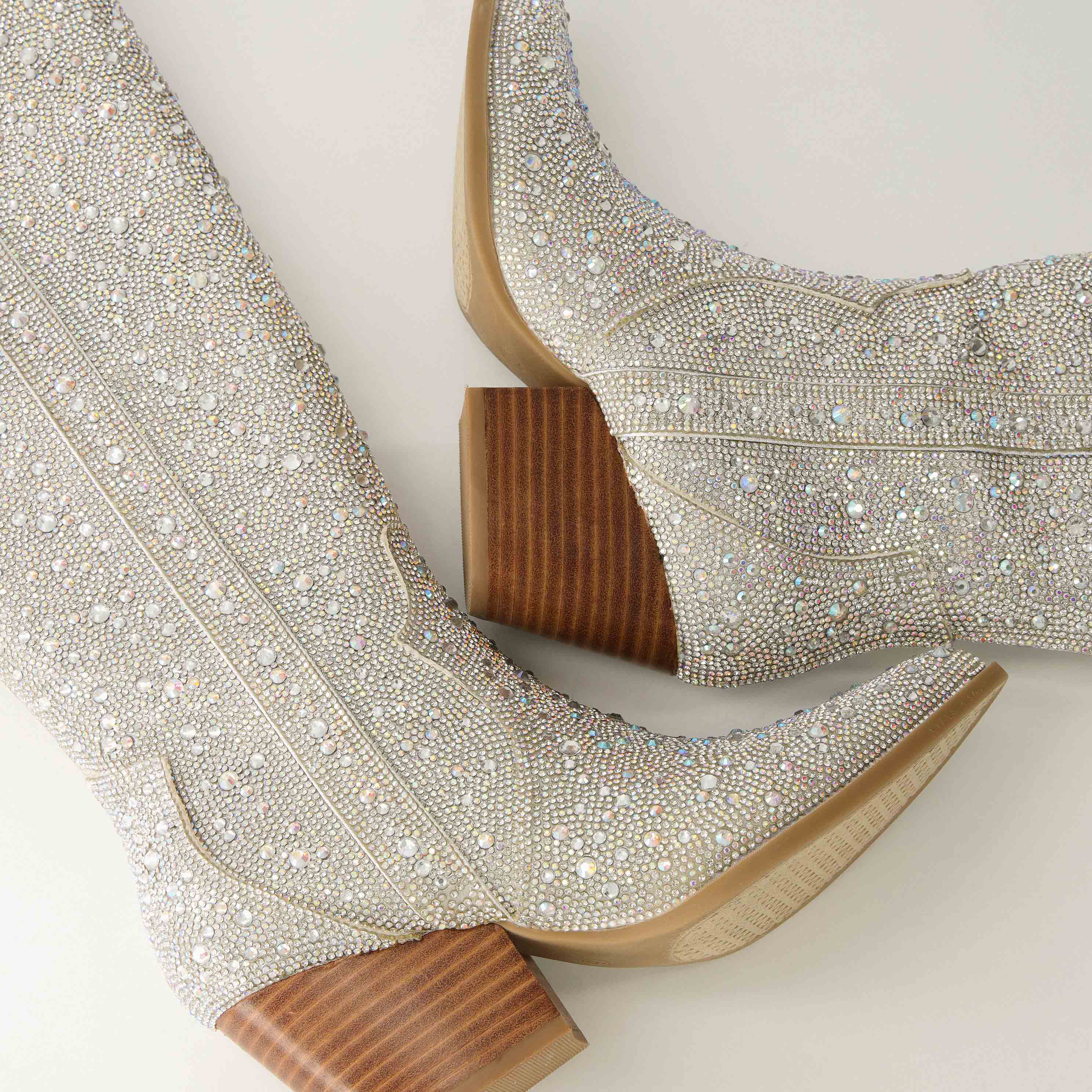 Caress Tall Western Boot Silver