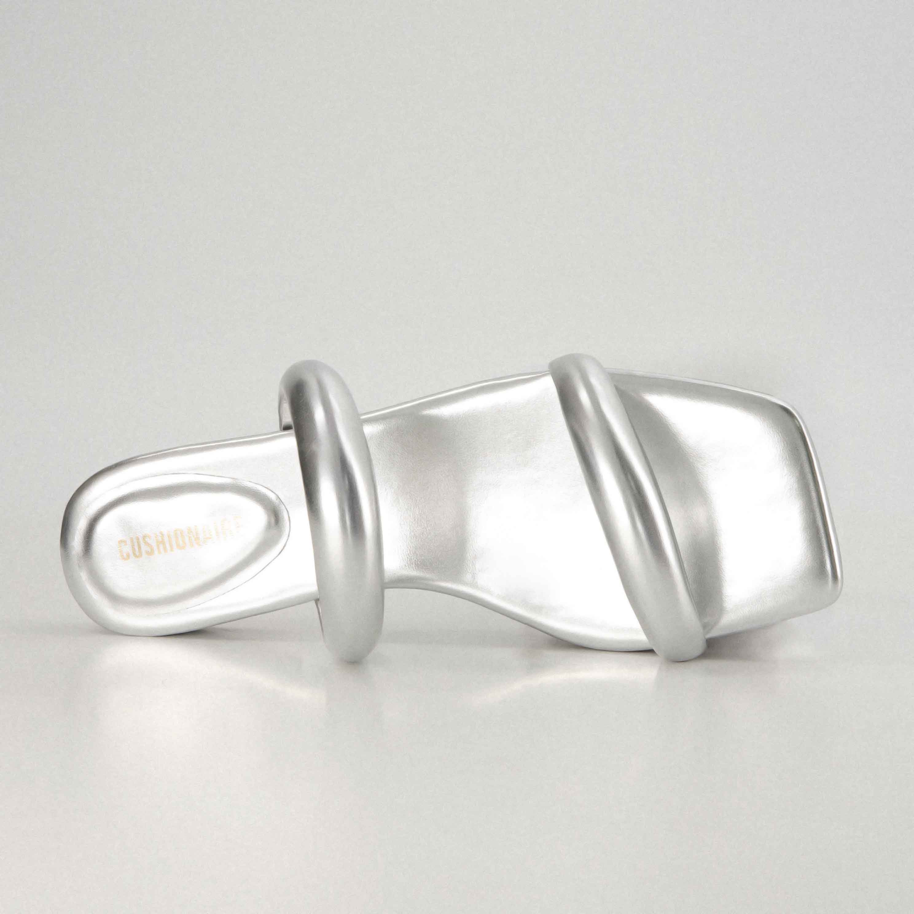 Dazzle Two Band Slide Sandal Silver